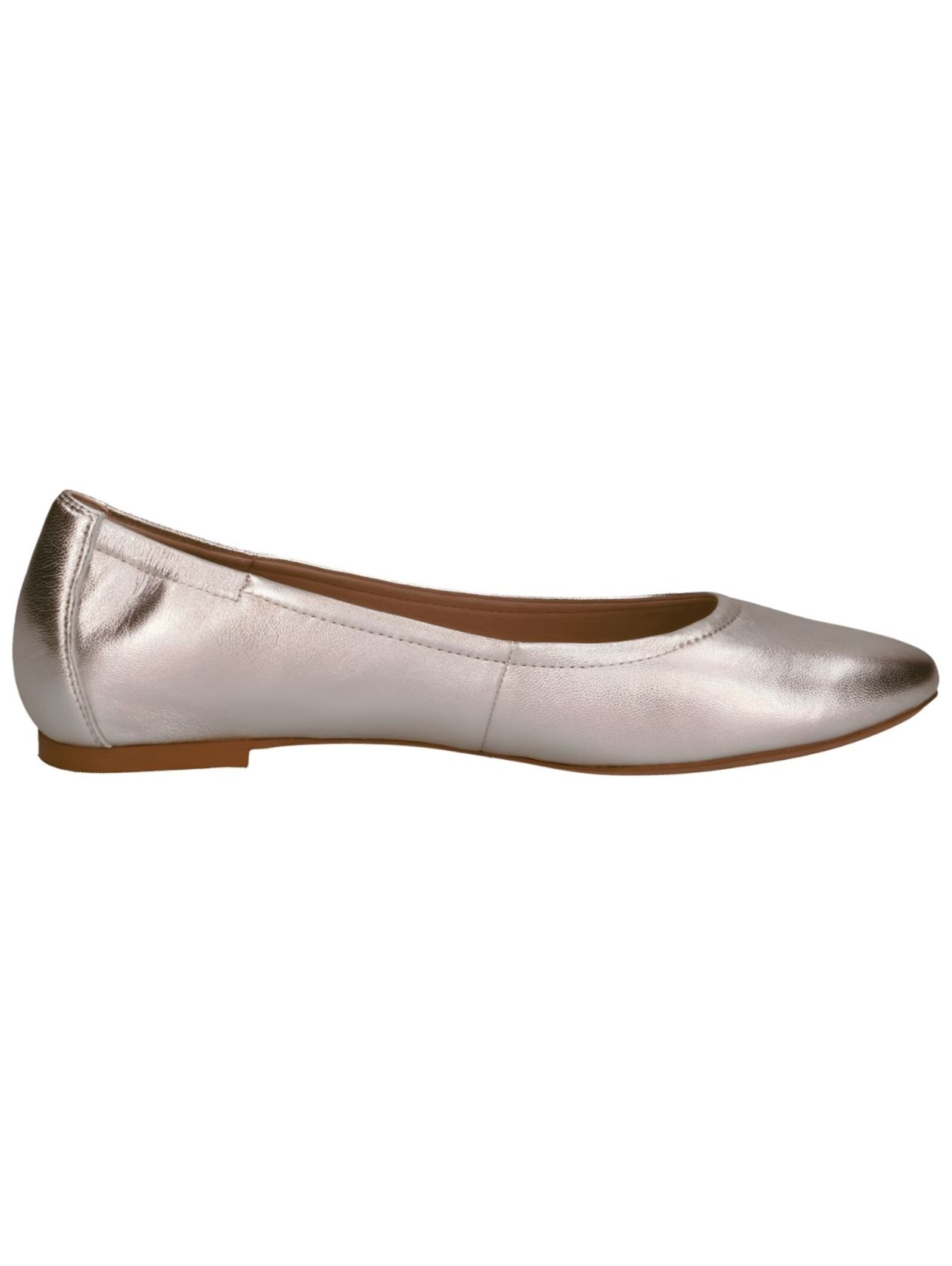 Ballerina CAPRICE "Caprice Ballerinas Leder", Damen, Gr. 37, silber, Leder, Schuhe Ballerina 6