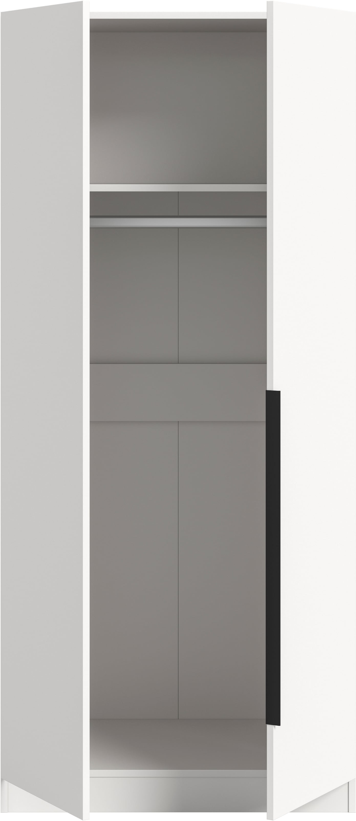 Home affaire Kleiderschrank »Skarde Schlafzimmerschrank, Garderobe, Schrank, Bestseller«, (Otto Bestseller Garderobe Schlafzimmerschrank), Breite: 80 cm, weiß, Kleiderstange, Einlegeboden