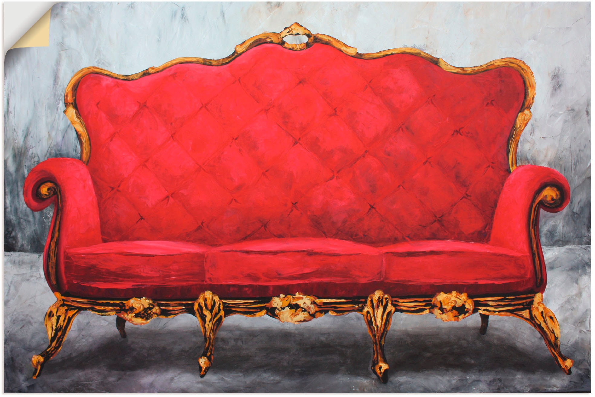 Artland Wandfolie »Rotes Sofa« Innenarchitektu...