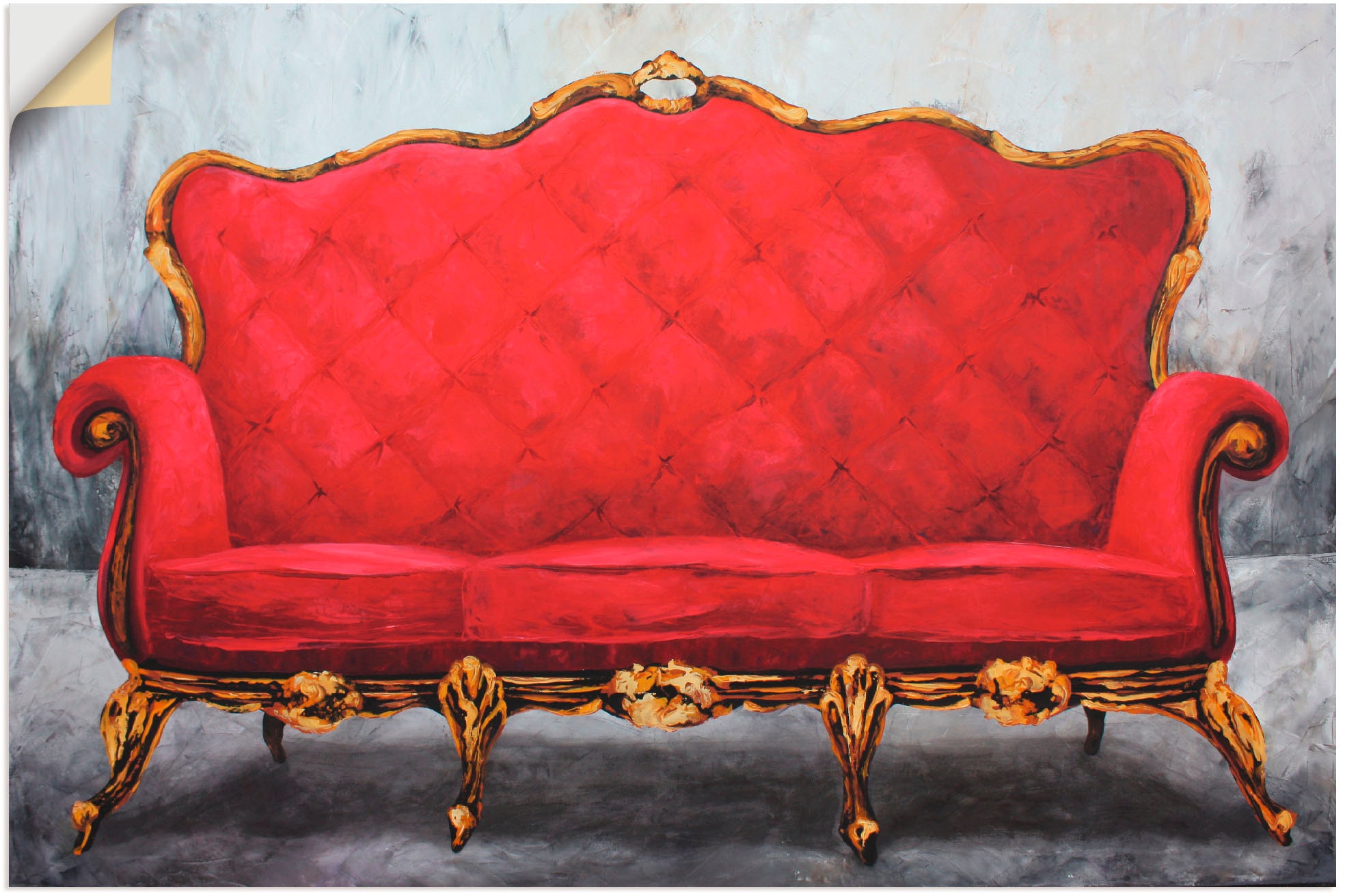 Artland Wandfolie "Rotes Sofa", Innenarchitektur, (1 St.), selbstklebend