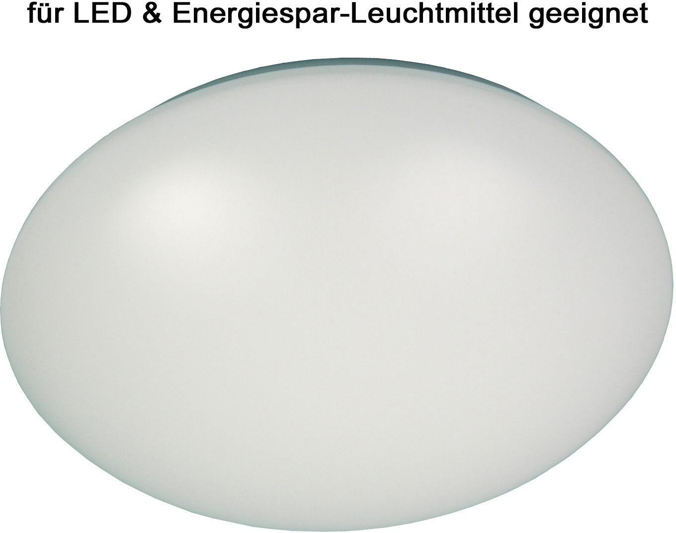 Deckenleuchte, 2 flammig-flammig, Deckenschale Kunststoff, opal weiß 39 cm
