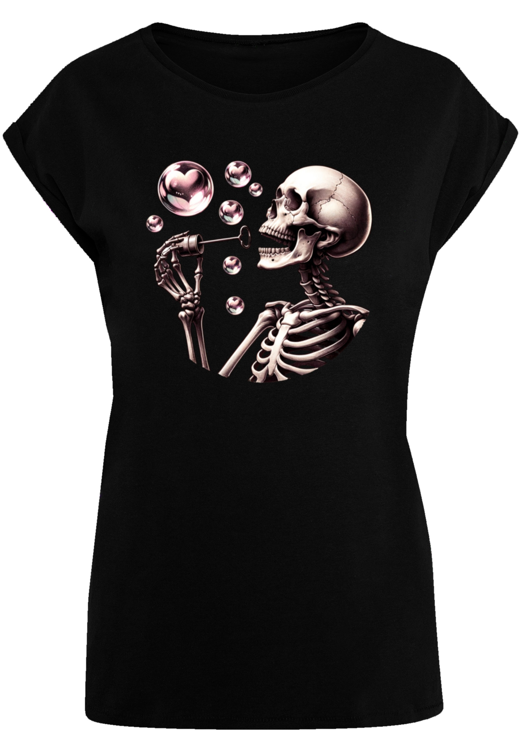 F4NT4STIC T-Shirt »Niedliches Goth Skelett Herz Seifenblasen«, Premium Qualität