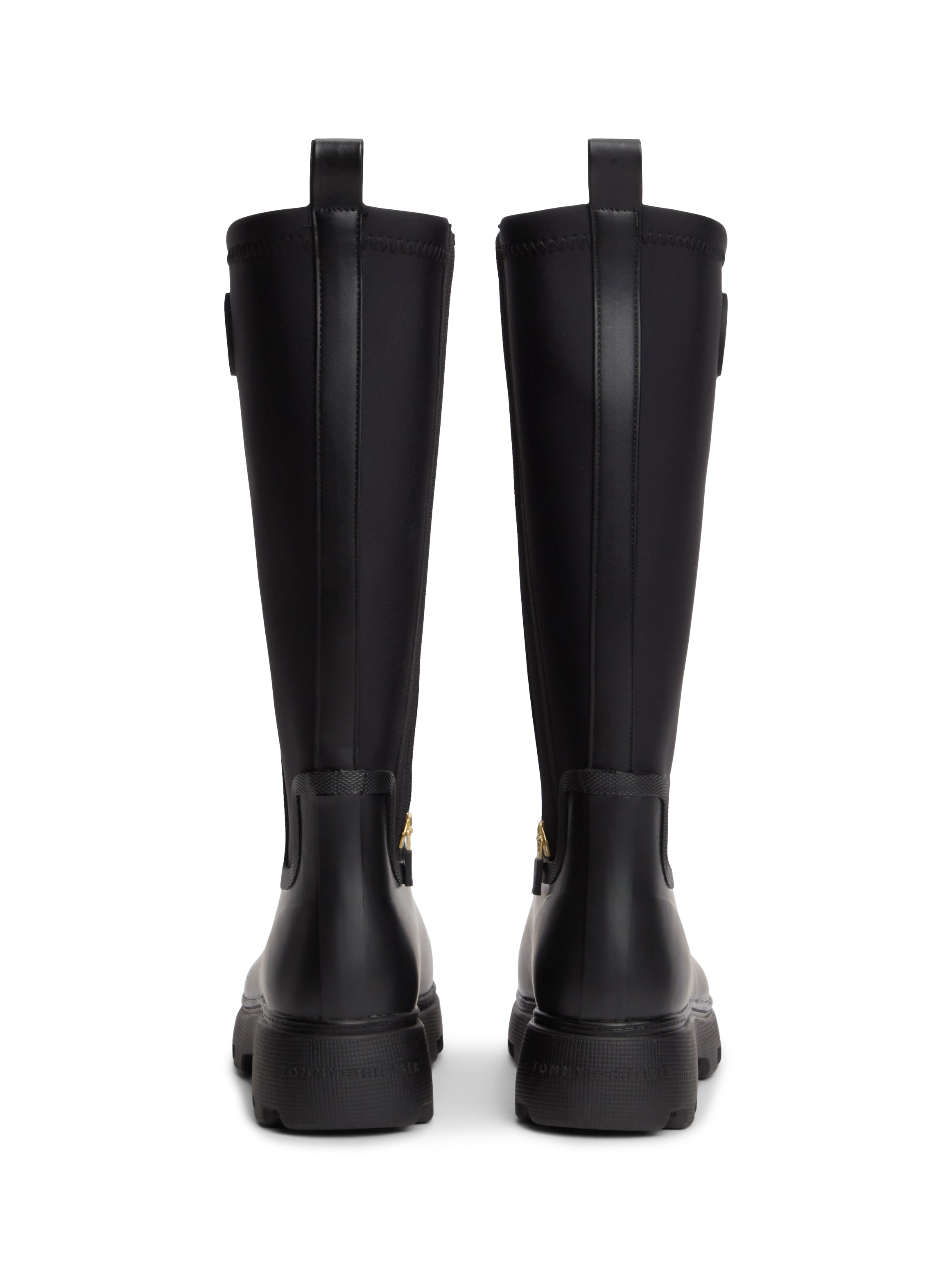 Tommy Hilfiger Gummistiefel »TH STAMP WARM KNEE RAIN BOOT«  Blockabsatz, Rainboots mit seitlichem Logo-Aufnäher