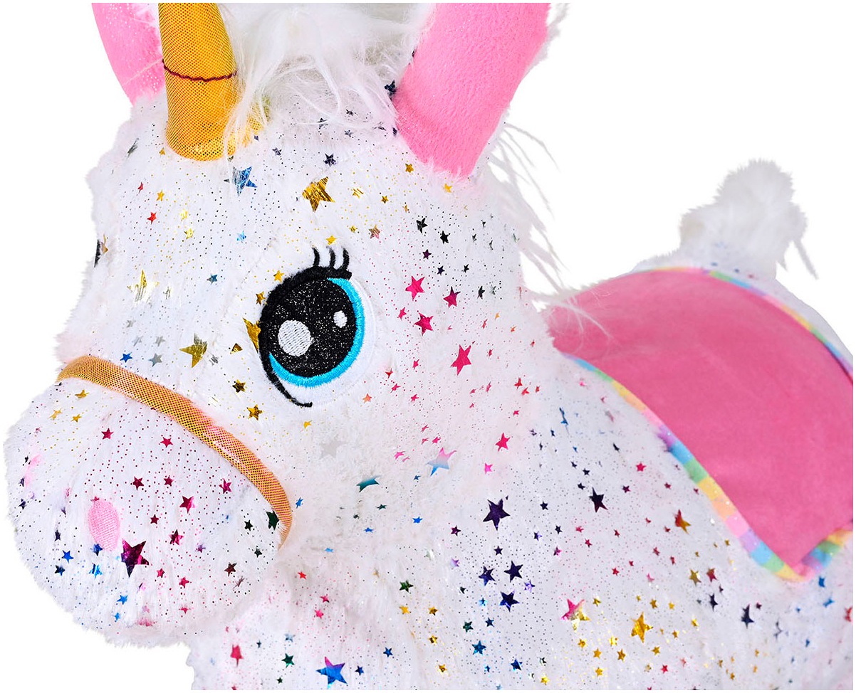 Knorrtoys® Hüpftier »Einhorn bunt«, inkl. Luftpumpe, mit Kuschelbezug