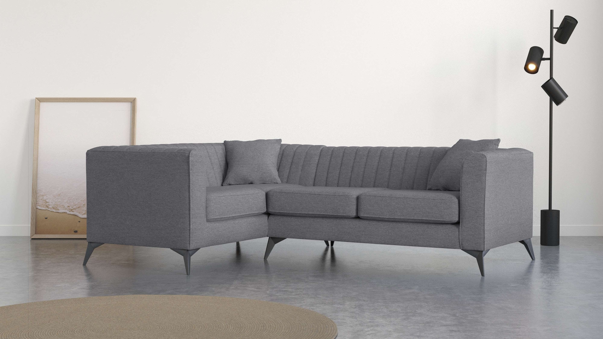 Places of Style Ecksofa "MATTHEW L-Form ideal für kleine Räume, Maße B/T/H: günstig online kaufen