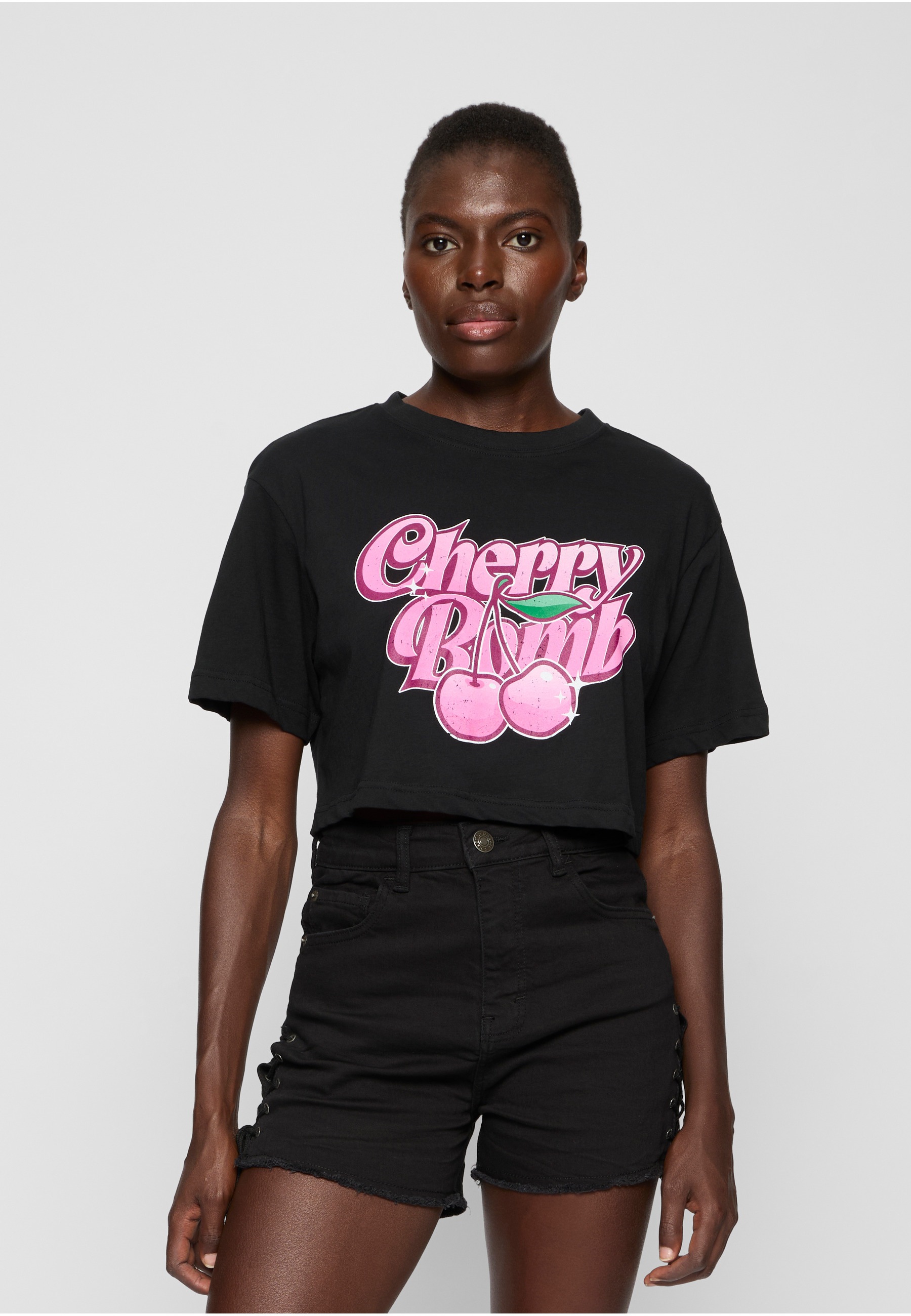 Miss Tee T-Shirt »Miss Tee Damen Cherry Bomb Ladies Short Overized Tee« 1 Stk.