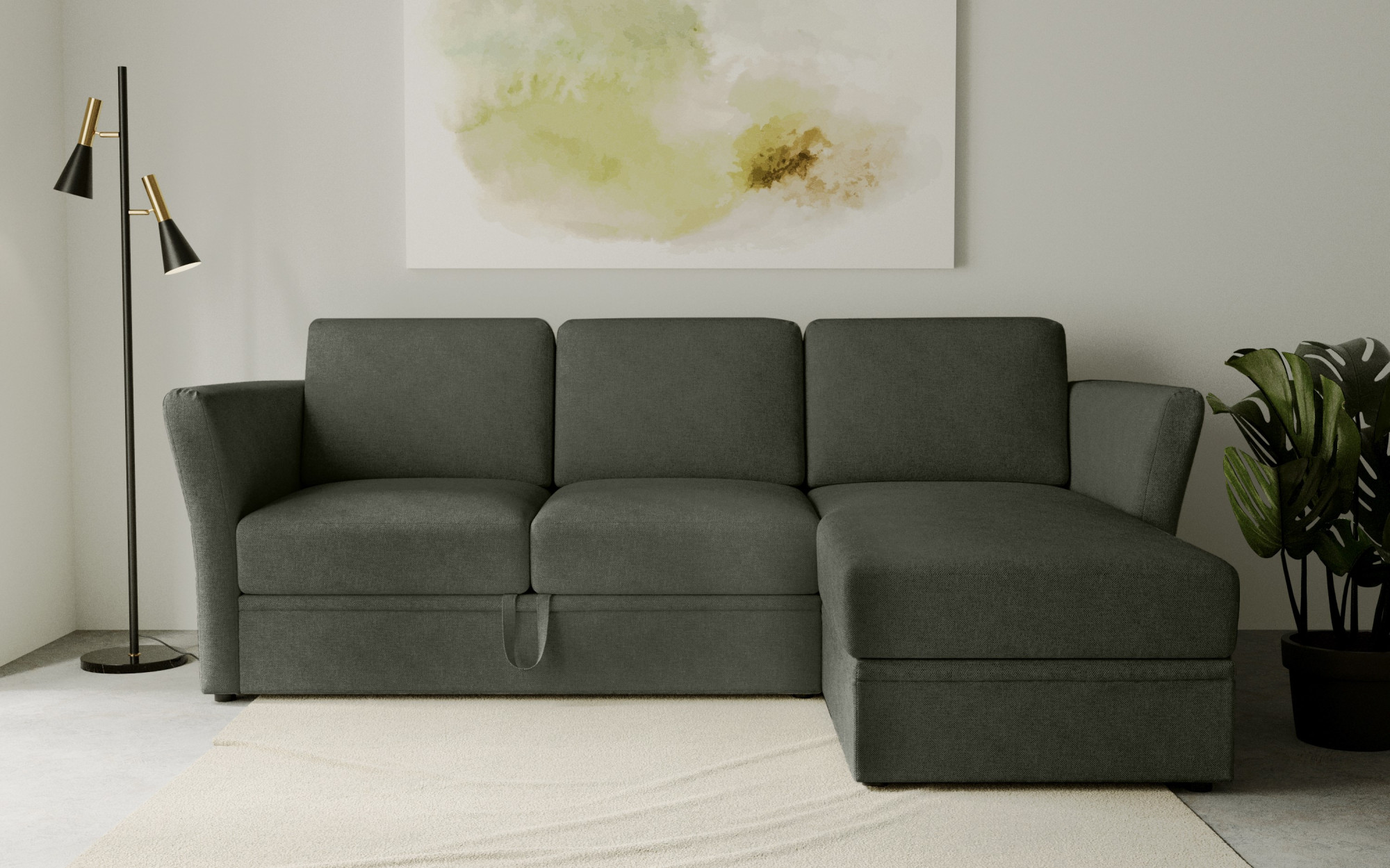 OTTO home Ecksofa "Lavars, L-Form, Schlafsofa" mit Bettfunktion und Stauraum, in zwei verschiedenen Bezugsqualitäten