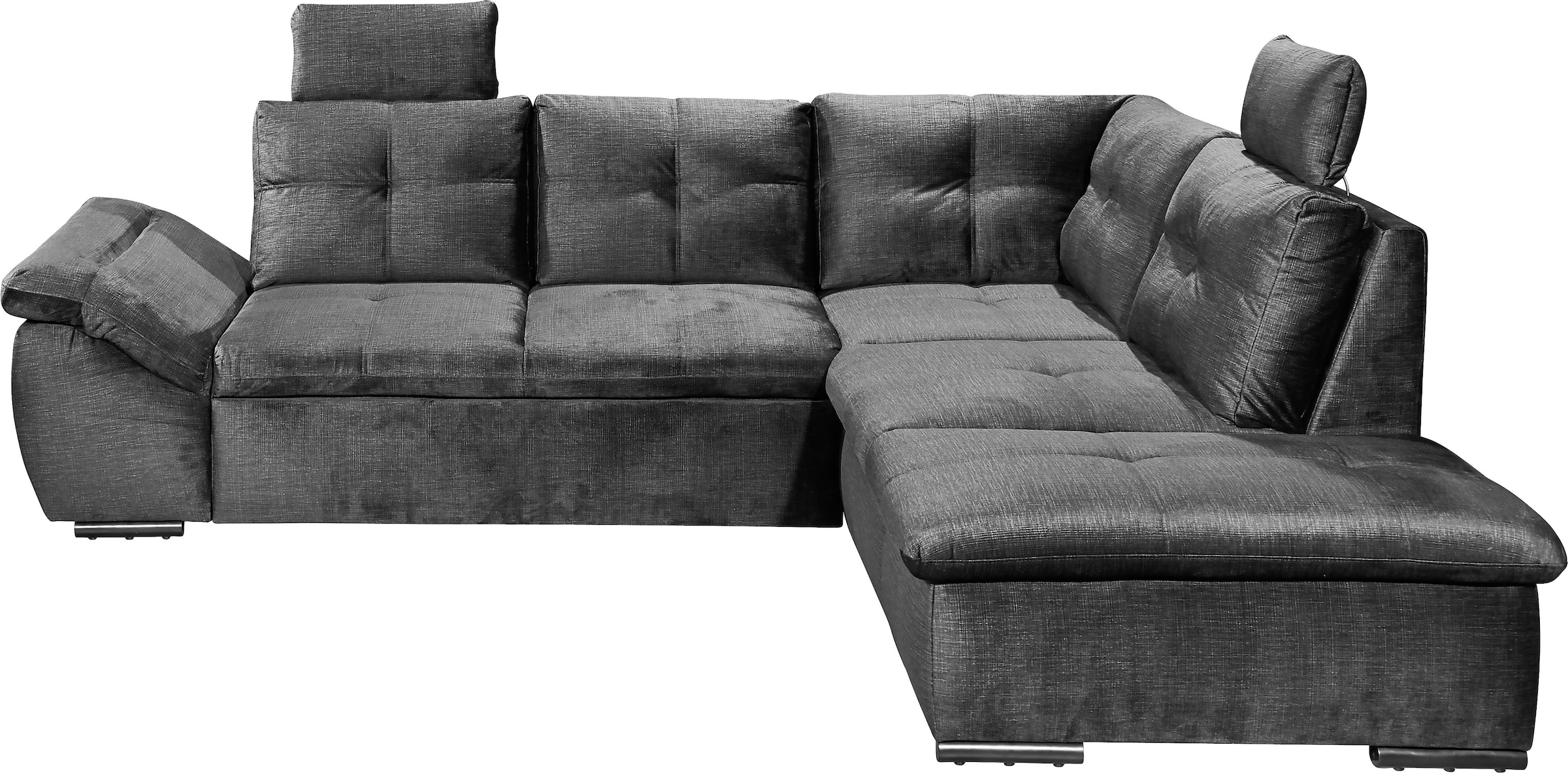 ED EXCITING DESIGN Ecksofa »Alija L-Form«, mit Bettfunktion, Bettkasten, Armteilverstellung & Kopfstützen