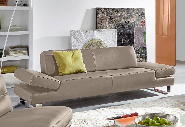 W.SCHILLIG 2-Sitzer "taboo Designsofa mit hohem Sitzkomfort, Breite 202cm, Sitztiefe 69cm" mit Übertiefe, inklusive Armlehnenverstellung