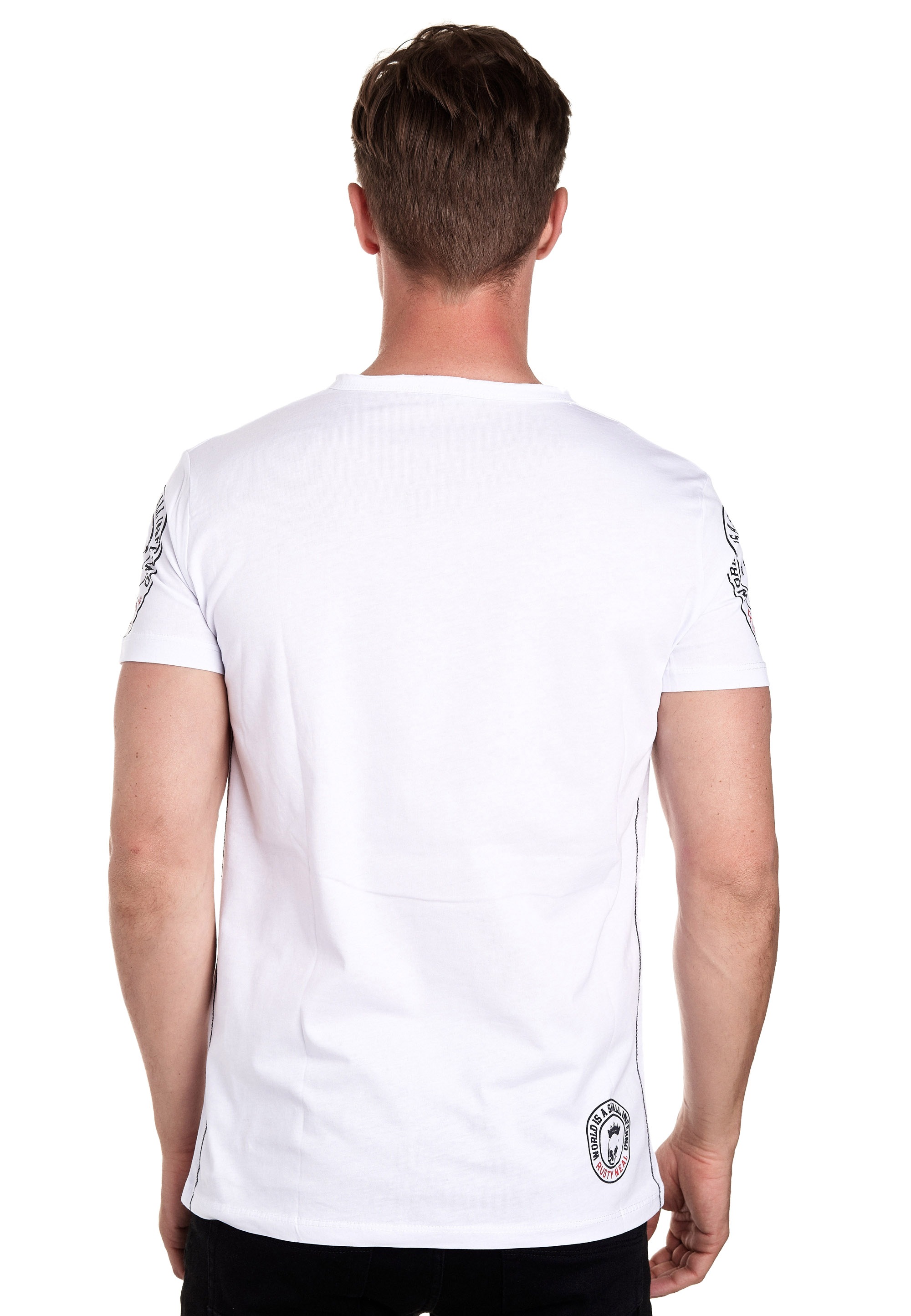 Rusty Neal T-Shirt, mit seitlicher Knopfleiste