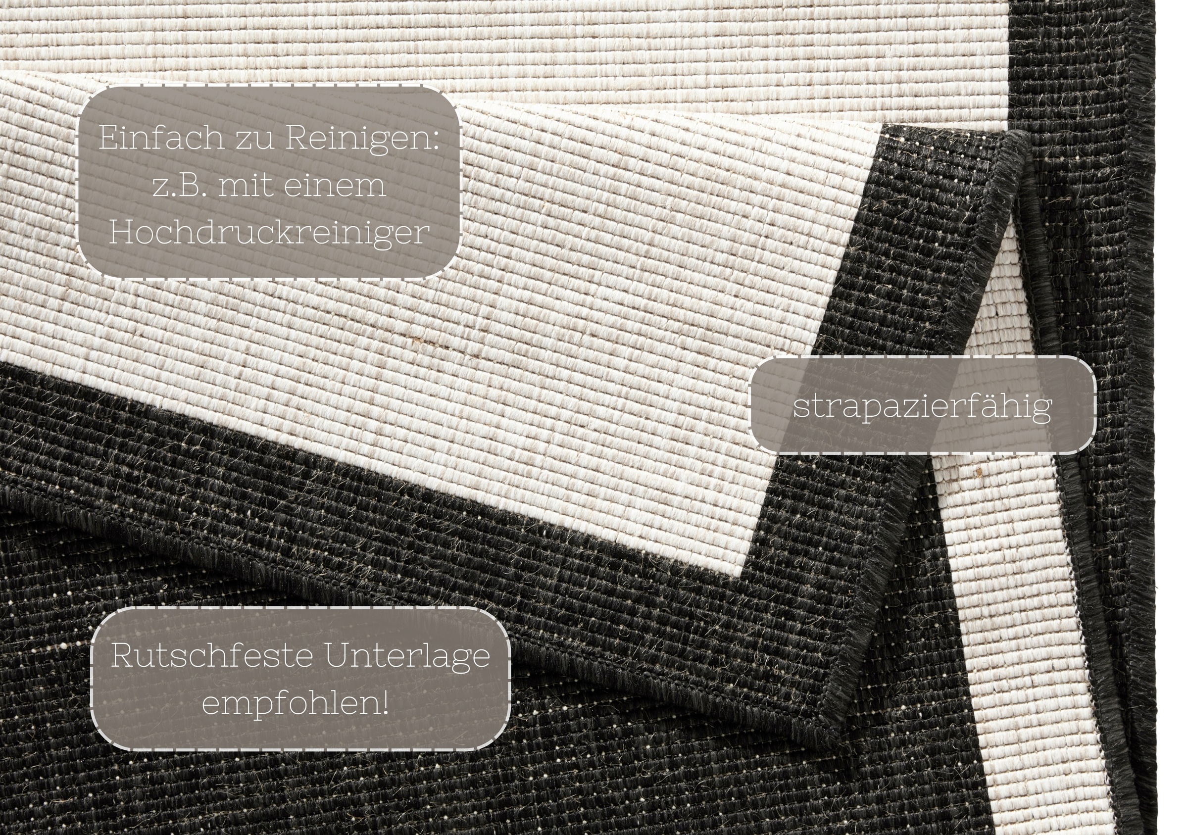 NORTHRUGS Teppich »Panama Wendeteppich«, rechteckig, 5 mm Höhe, In-& Outdoor, Wetterfest, Balkon, Läufer, Wohnzimmer, Wasserfest