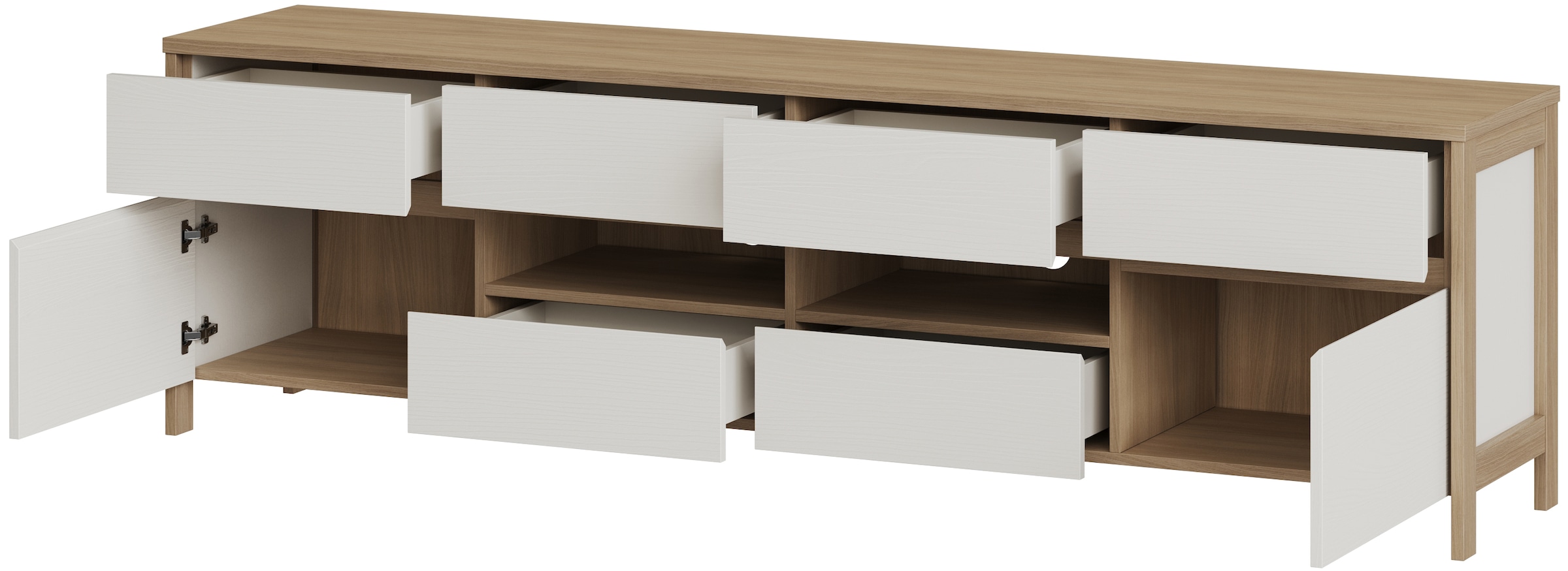 Home affaire TV-Schrank »Stranda, moderner TV-Unterschrank, Kommode im Scandi-Style, Lowboard«, Rahmenoptik, ausreichend Stauraum, vielseitig einsetzbar, 193 cm breit