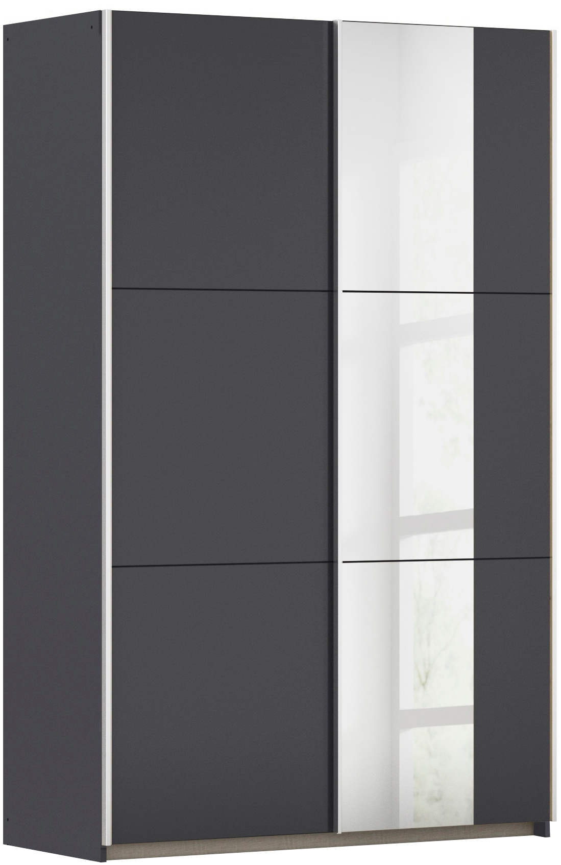 rauch Schwebetürenschrank "Kleiderschrank Drehtürenschrank Schrank Garderobe KRONACH" in 3 Ausstattungen BASIC/CLASSIC/PREMIUM, Breiten 131/175/218/261 cm, optional ohne, mit 1 oder 2 Spiegel, viel Stauraum MADE IN GERMANY
