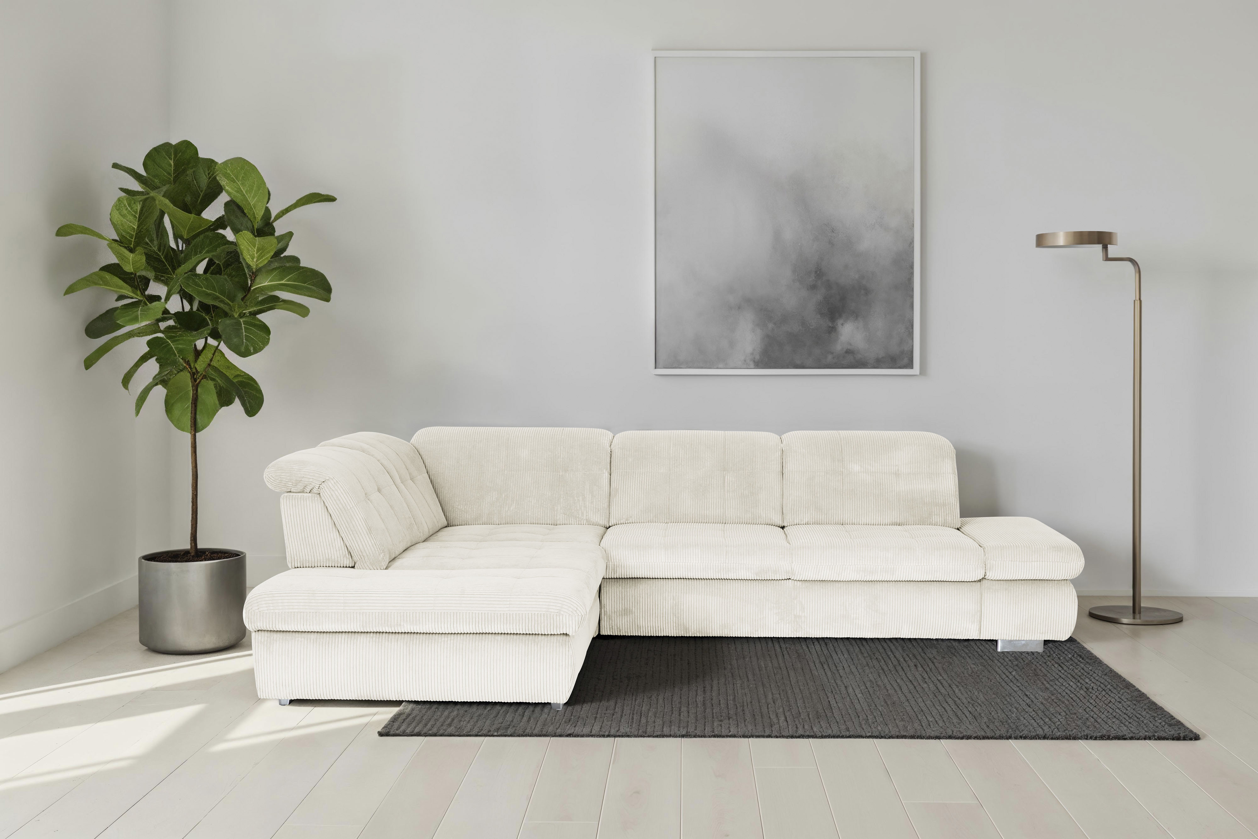 Die PlanBar Ecksofa "MP-IN17004 L-Form, Breite 323 cm, mit Federkern-Polsterung" inkl. Sitztiefenverstellung, wahlweise weitere Funktionen