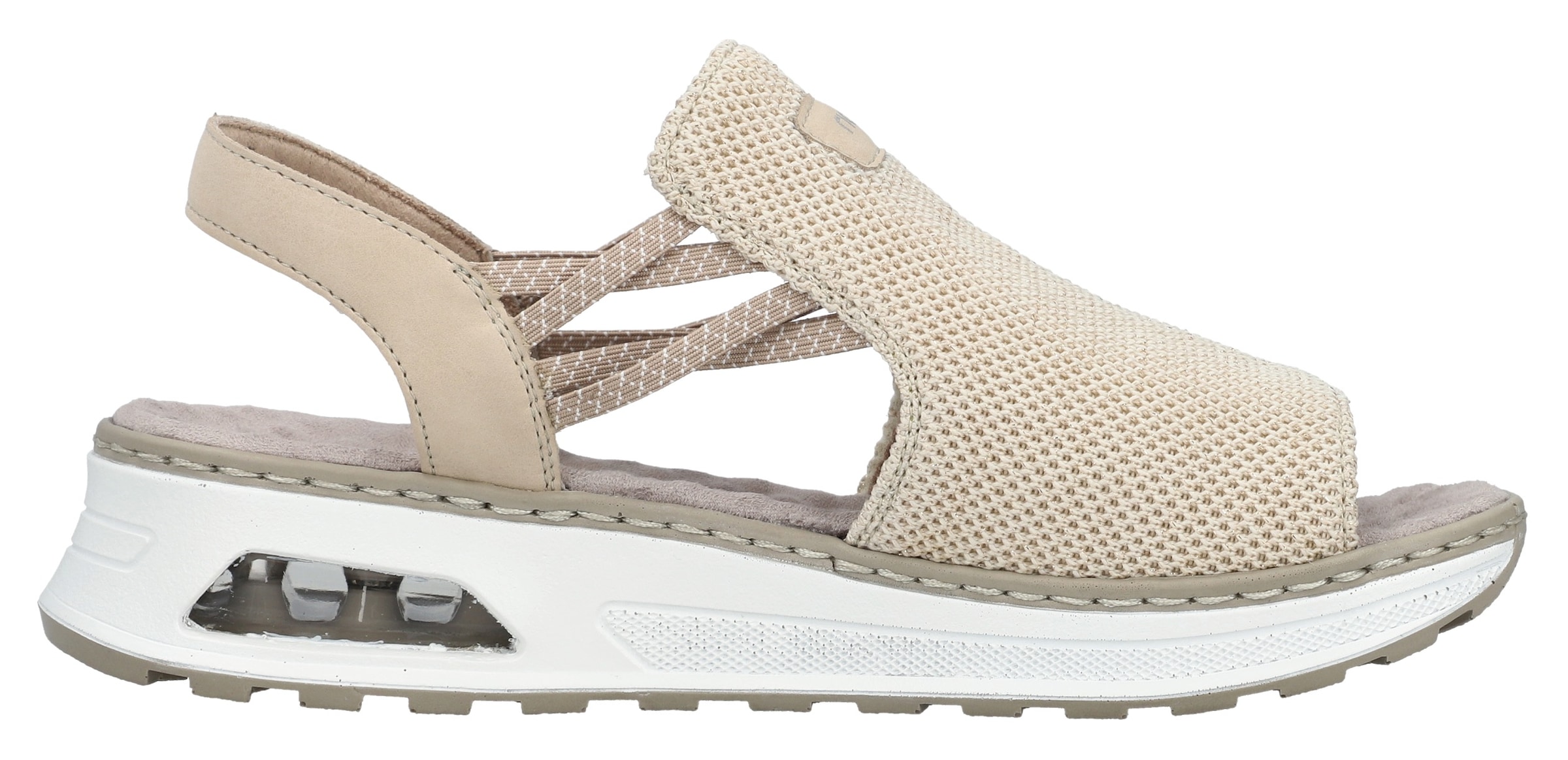 Rieker Plateausandale »vegan«, Sommerschuh, Sandalette, Keilabsatz, mit genoppter Innensohle