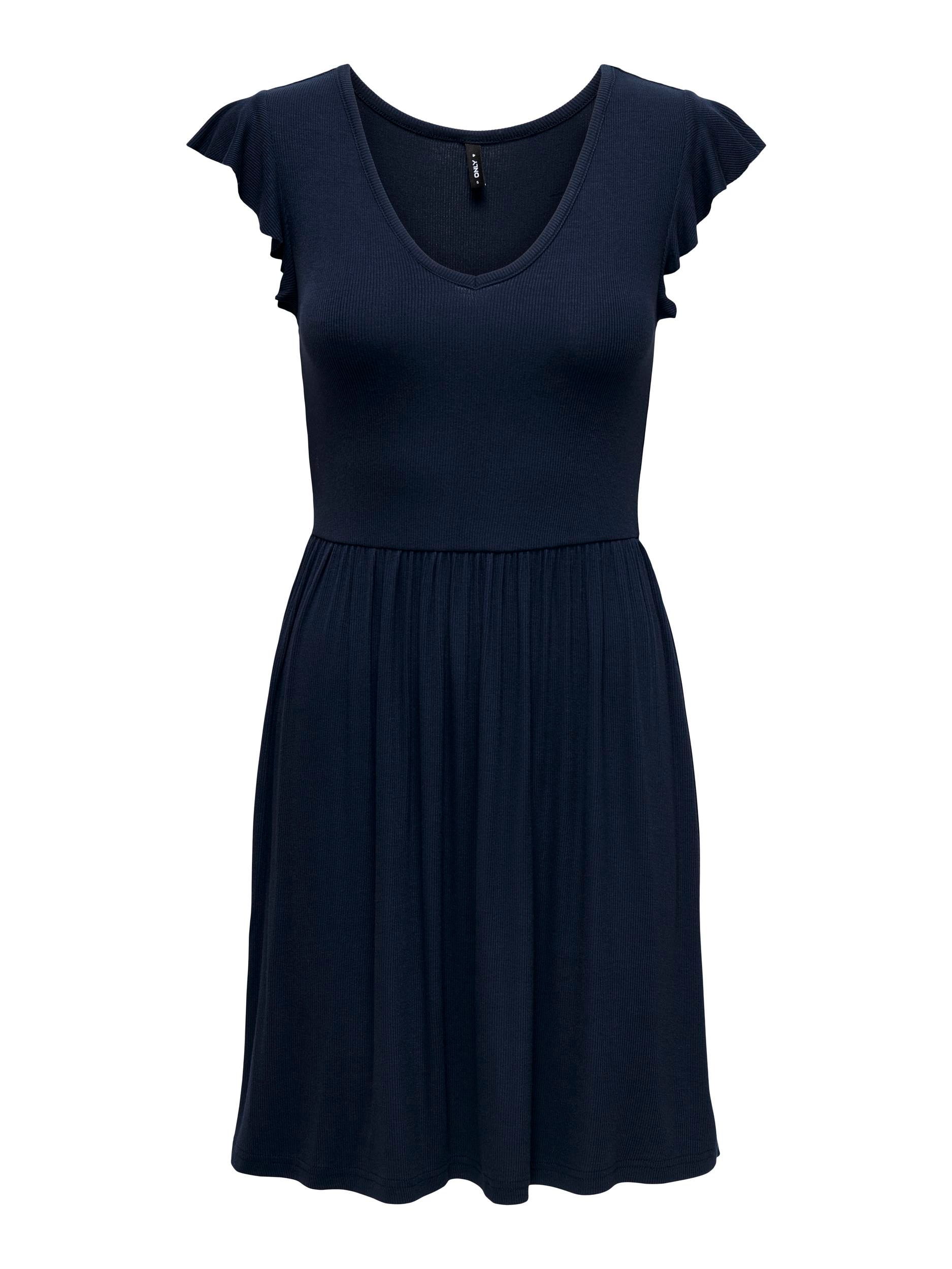 ONLY Jerseykleid »ONLBELIA S/L DRESS JRS« Viskosemischung, regular fit, V-Ausschnitt