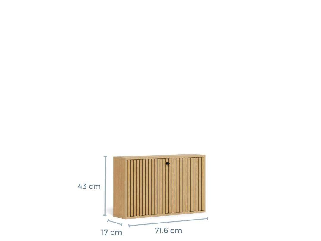 ACTONA GROUP Schuhschrank »Albany – platzsparend & modern mit Lamellenfront« Elegante Eiche Lamellenfront, Bodenfreiheit durch Wandmontage