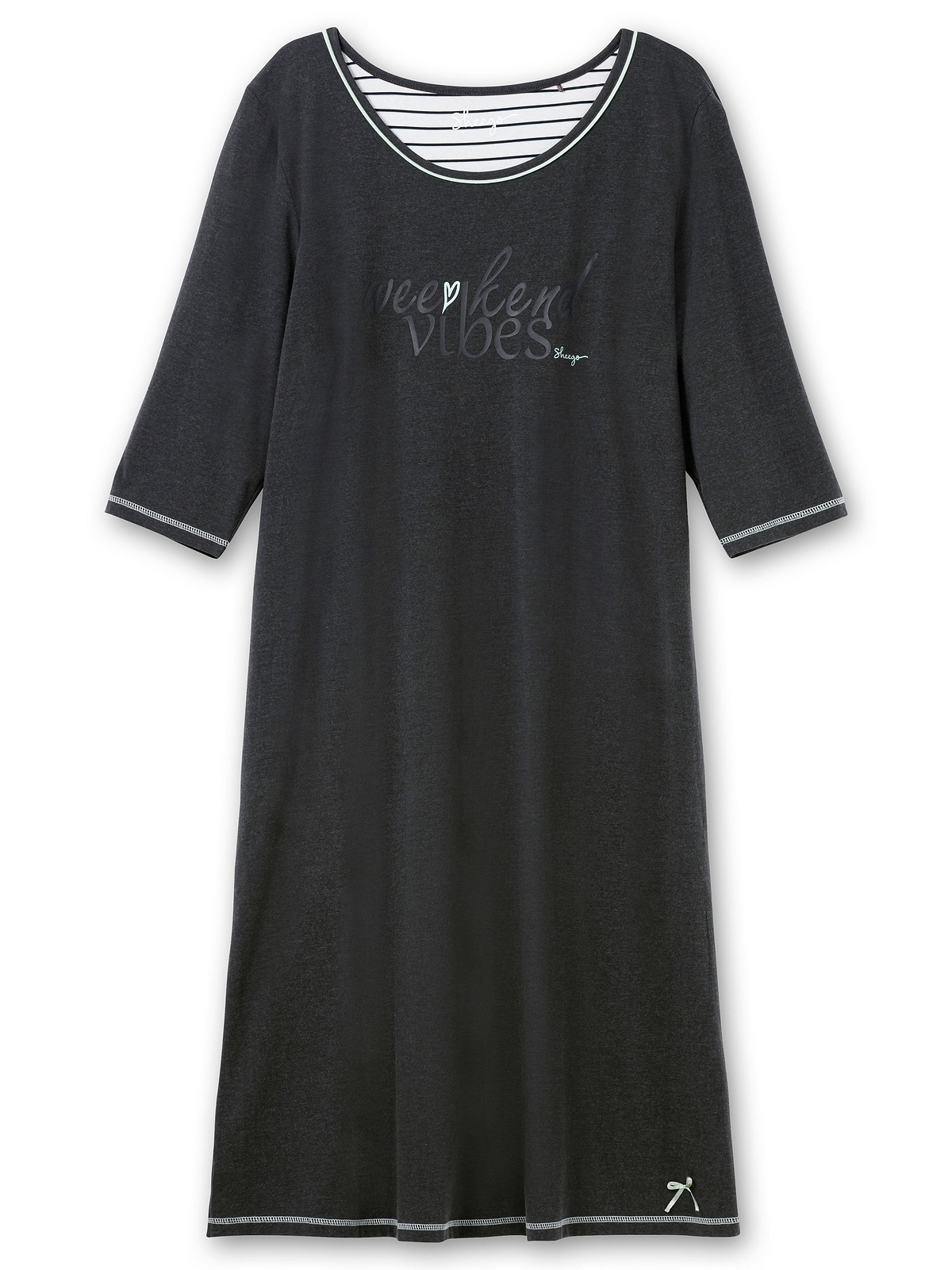 Sheego Nachthemd »Große Größen«, mit Frontprint und Kontrastdetails