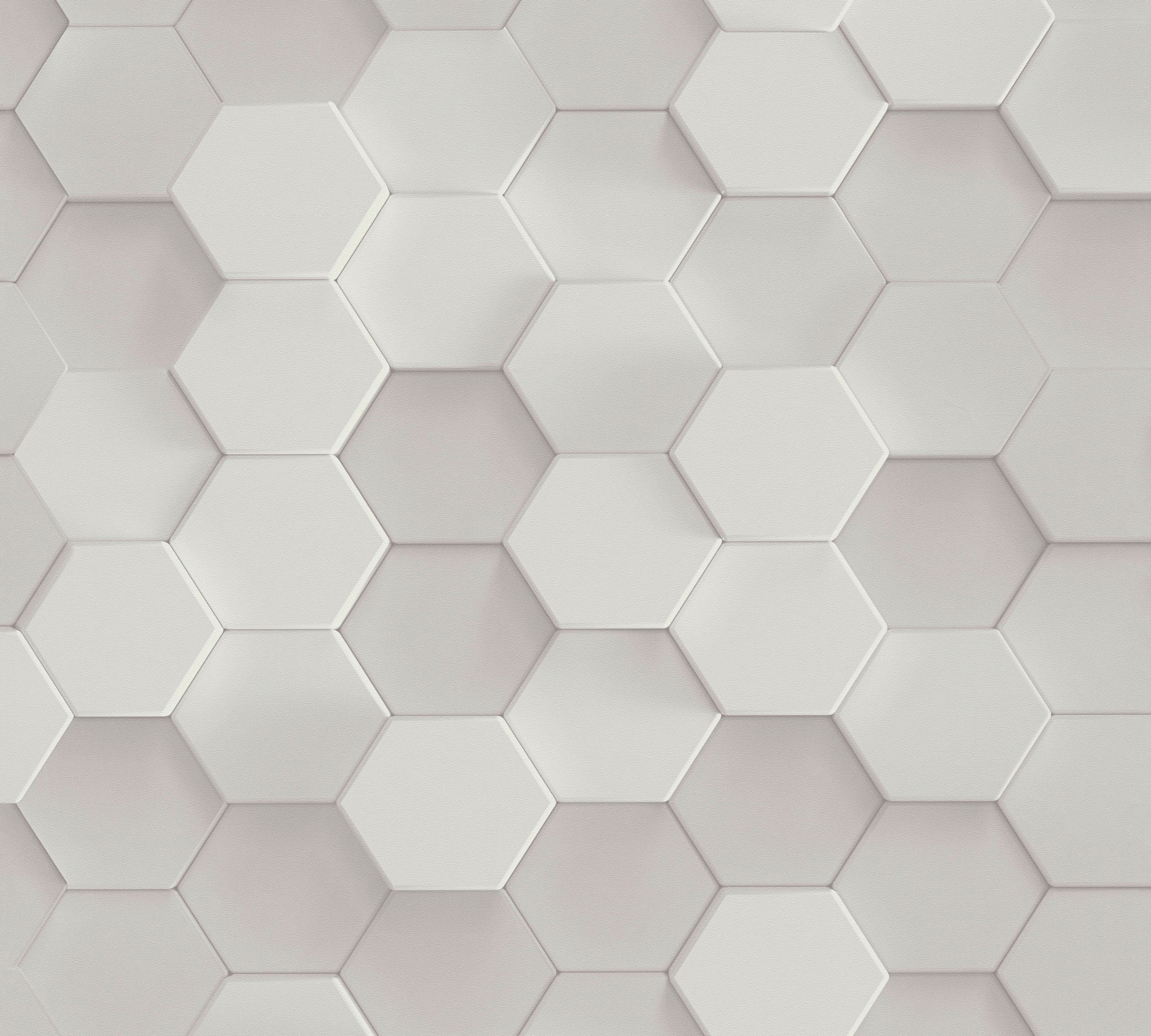 A.S. Création Vliestapete »PintWalls 3D Wabenmuster Hexagon«, matt-gemustert-neutral, 3D Tapete Grafiktapete Tapete Wabenmuster Tapeten Wohnzimmer modern