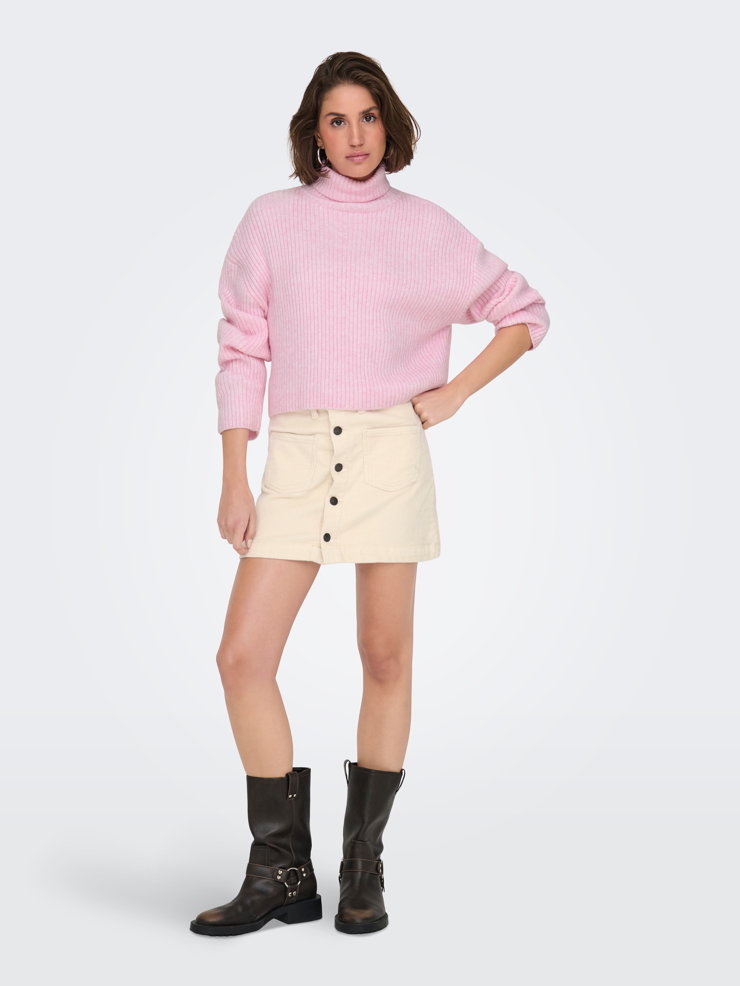 ONLY Melanie Rollneck Pullover Pink Lady XL 3