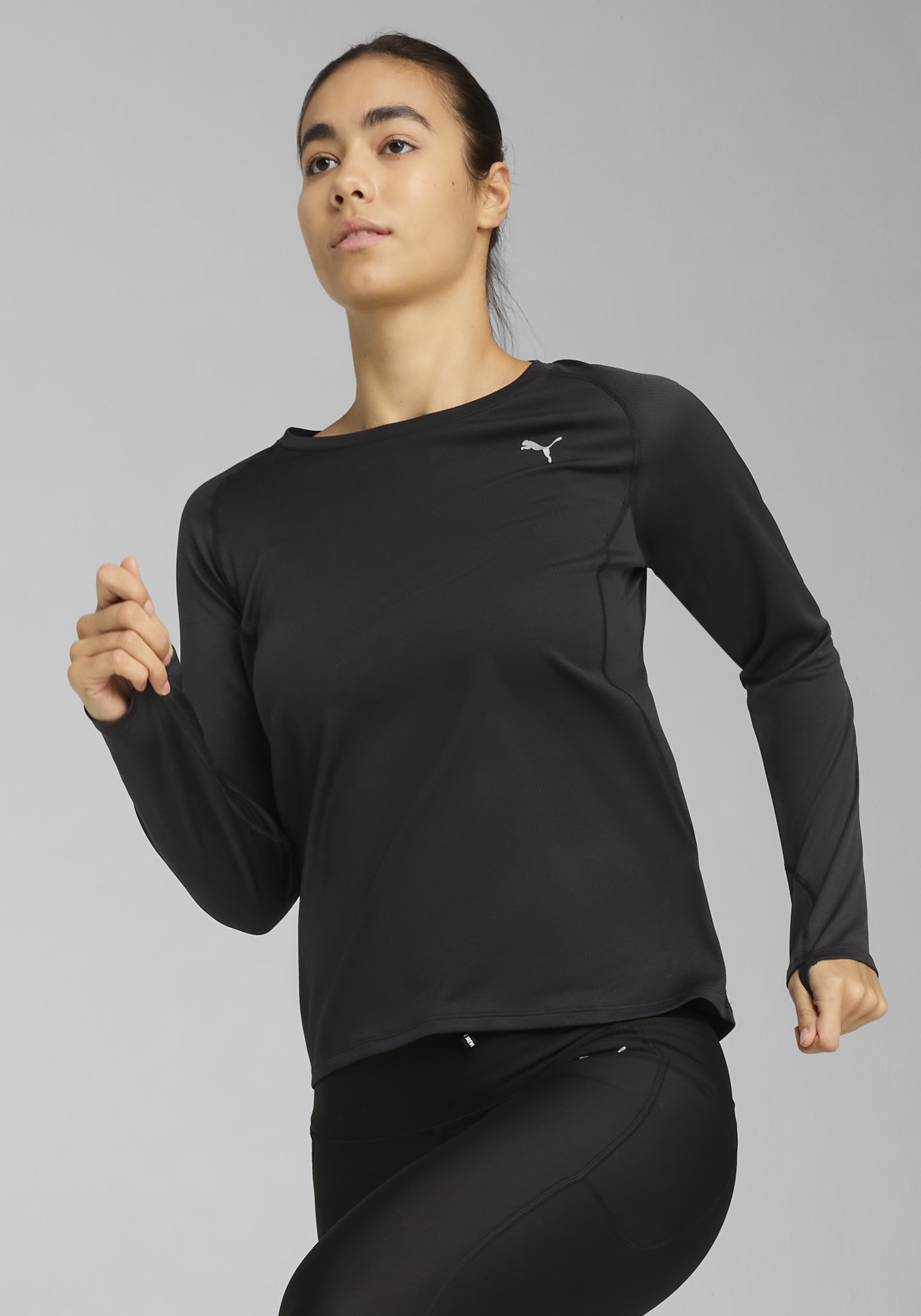 PUMA Laufshirt "W RUN VELOCITY LONG SLEEVE POLY" ergonomische Schnittführung, Slim Fit, langärmlig, atmungsaktiv