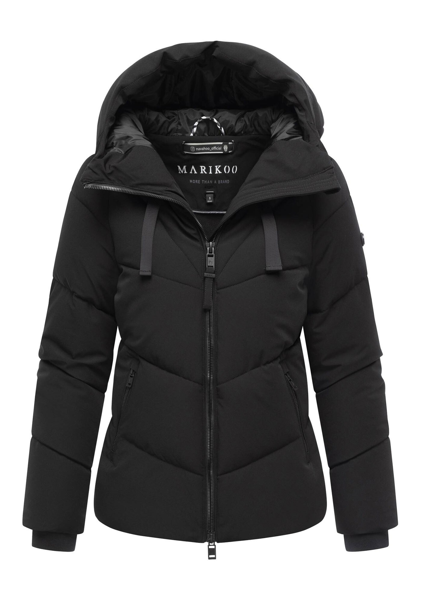 Marikoo Winterjacke »Kwamee«, Schräg gesteppte Winterjacke mit fester Kapuze
