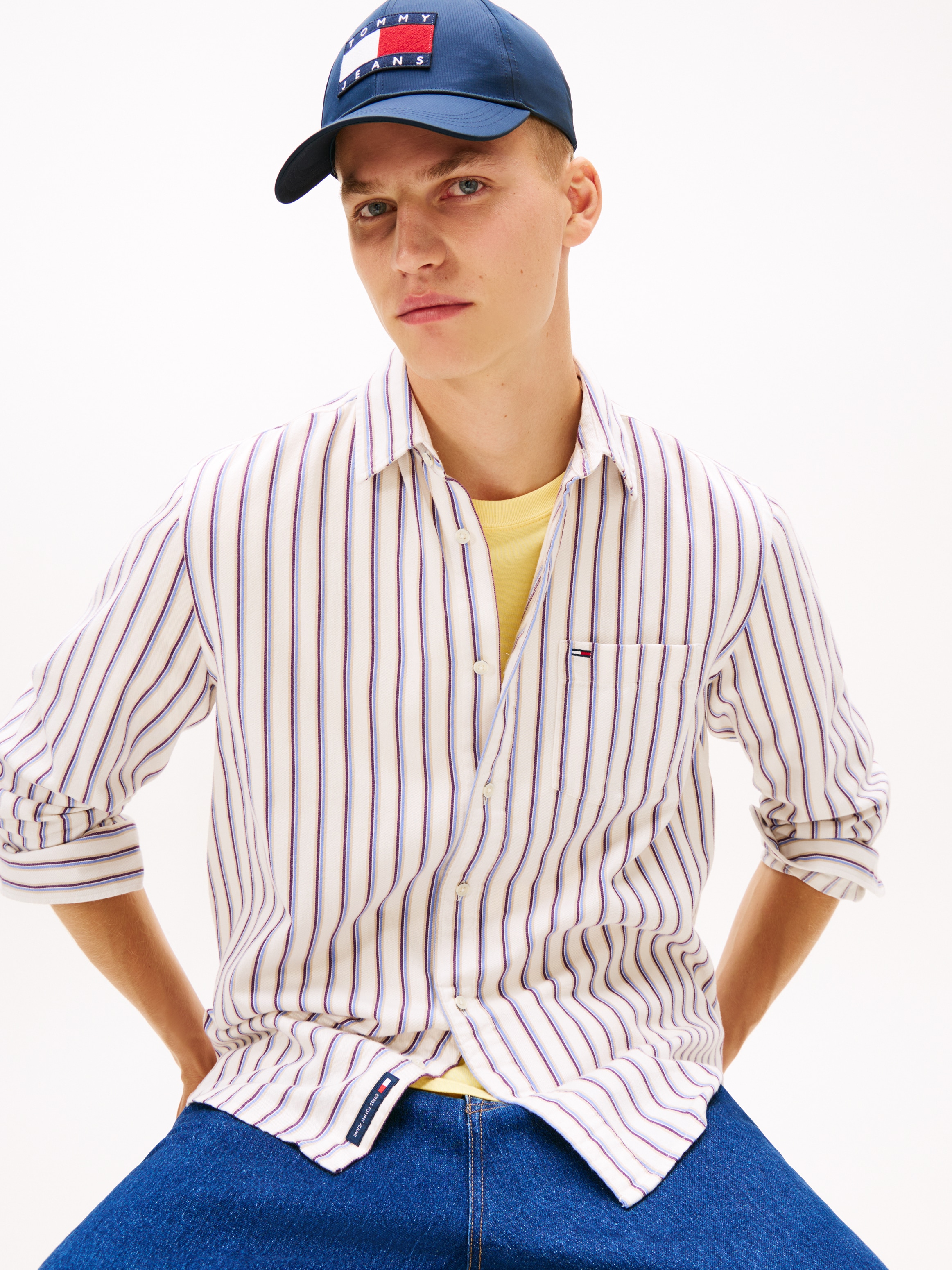 Tommy Jeans Langarmhemd »TJM STRIPE TWILL« gestreift, relaxed fit,