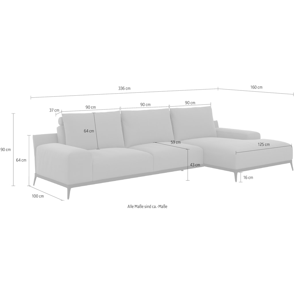 machalke® Ecksofa »lorenzo, L-Form«