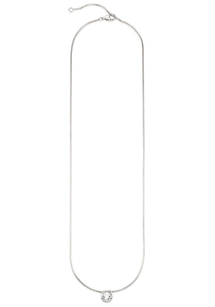 Bruno Banani Kette mit Anhänger »Schmuck Geschenk Silber 925 Halsschmuck Halskette Schlangenkette Stein«, mit Zirkonia (synth.), Korund (synth.) oder Spinell (synth.)