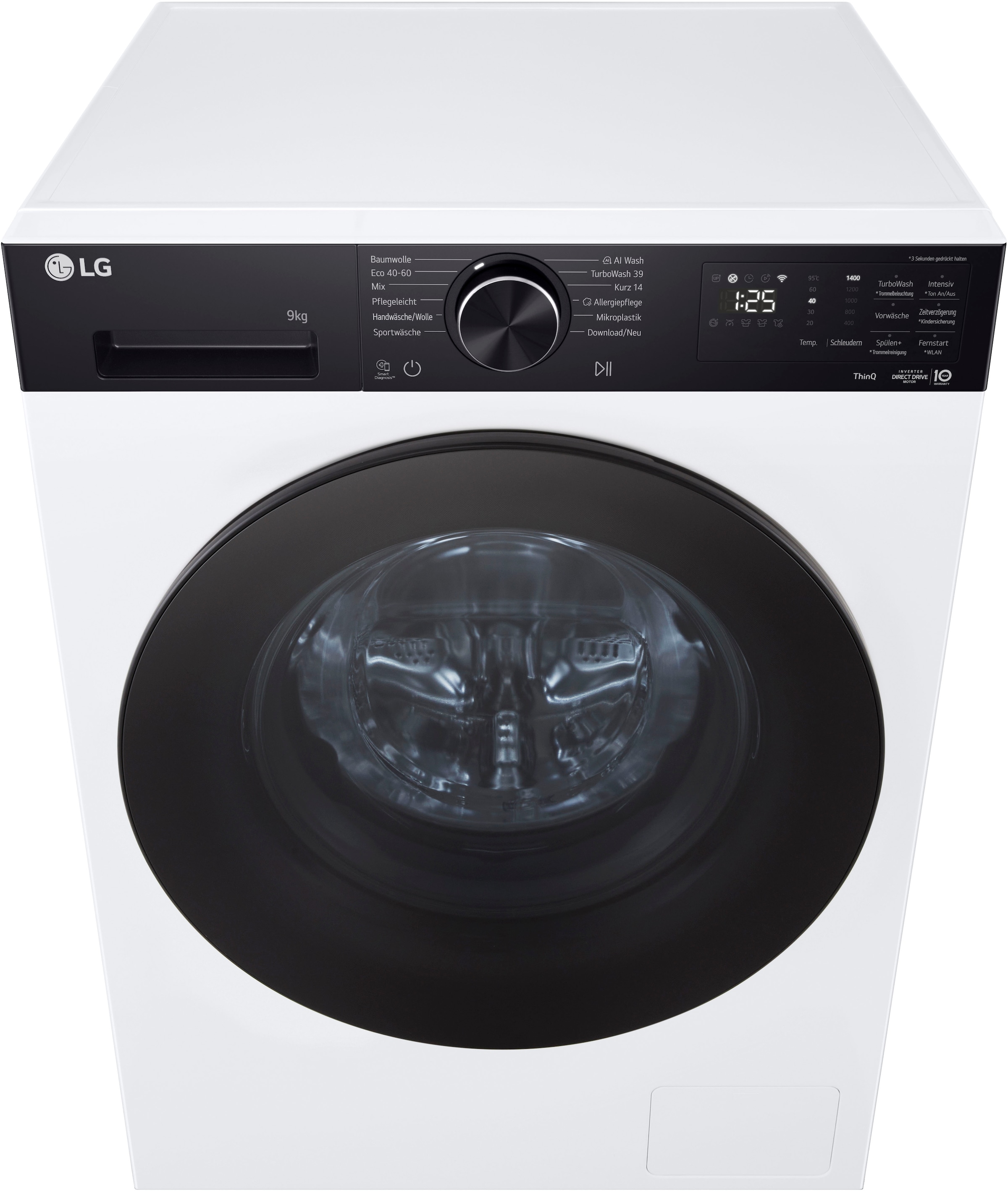 LG Waschmaschine »F4WX709YP« 9 kg 1400 U/min AI Wash, ThinQ App inkl. Programm-Download, 14-Minuten-Kurzprogramm
