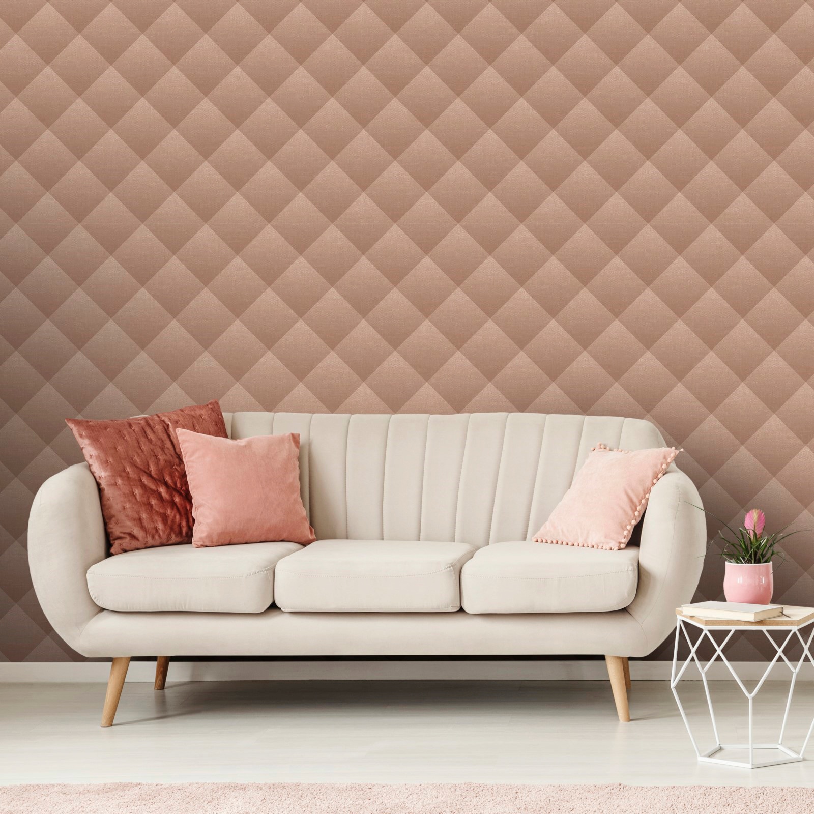 WOW Vliestapete »Geo Textur terra rose«, FSC® zertifiziert, mit lebhaftem Druck, 10 Meter Länge