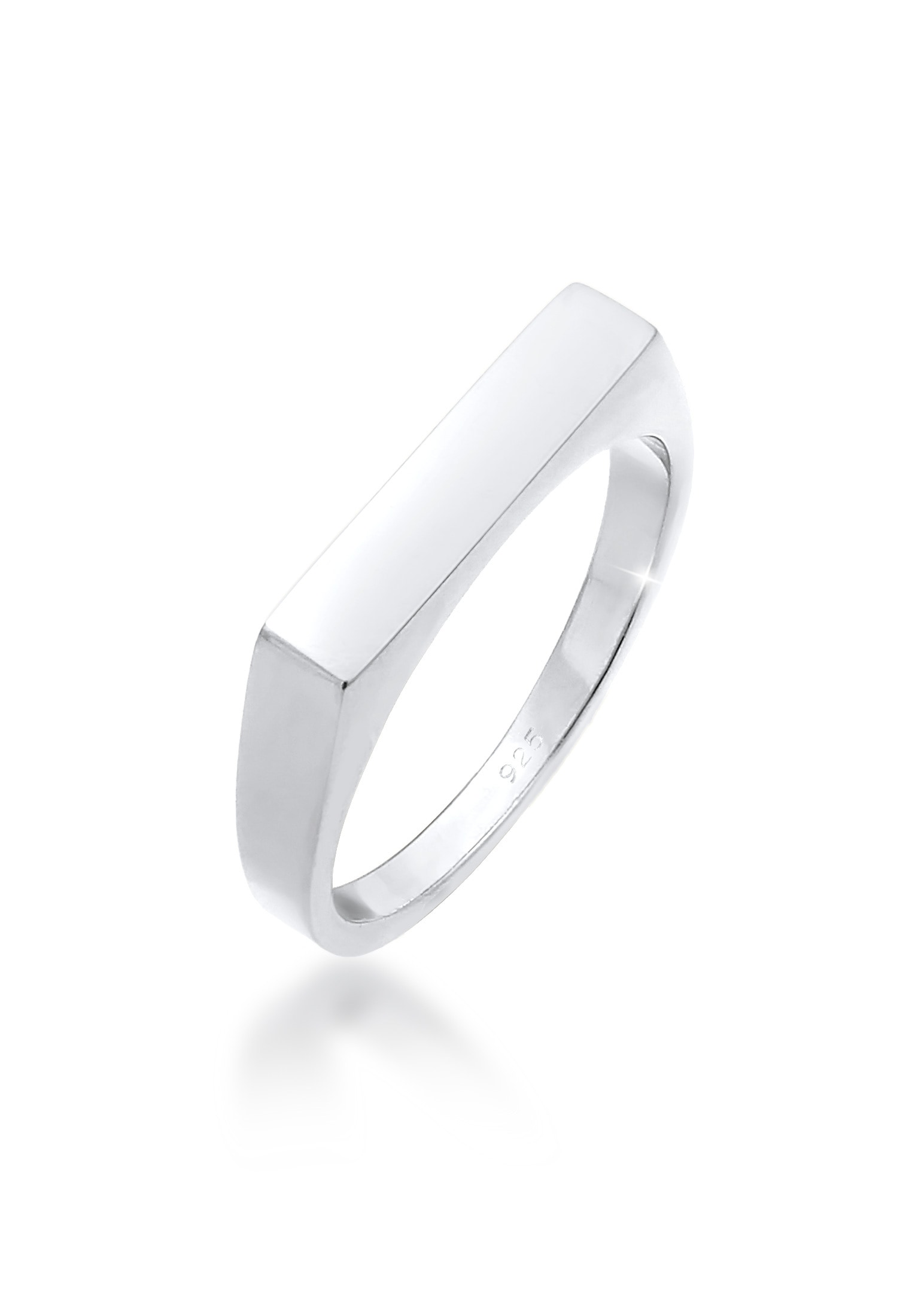 "Siegelring ELLI ""Ring Siegelring Rechteck Pinky Ring 925 Silber"" Gr. 50, silber, Fingerringe, Damen, 50, ohne Stein, Silber 925 (Sterlingsilber)