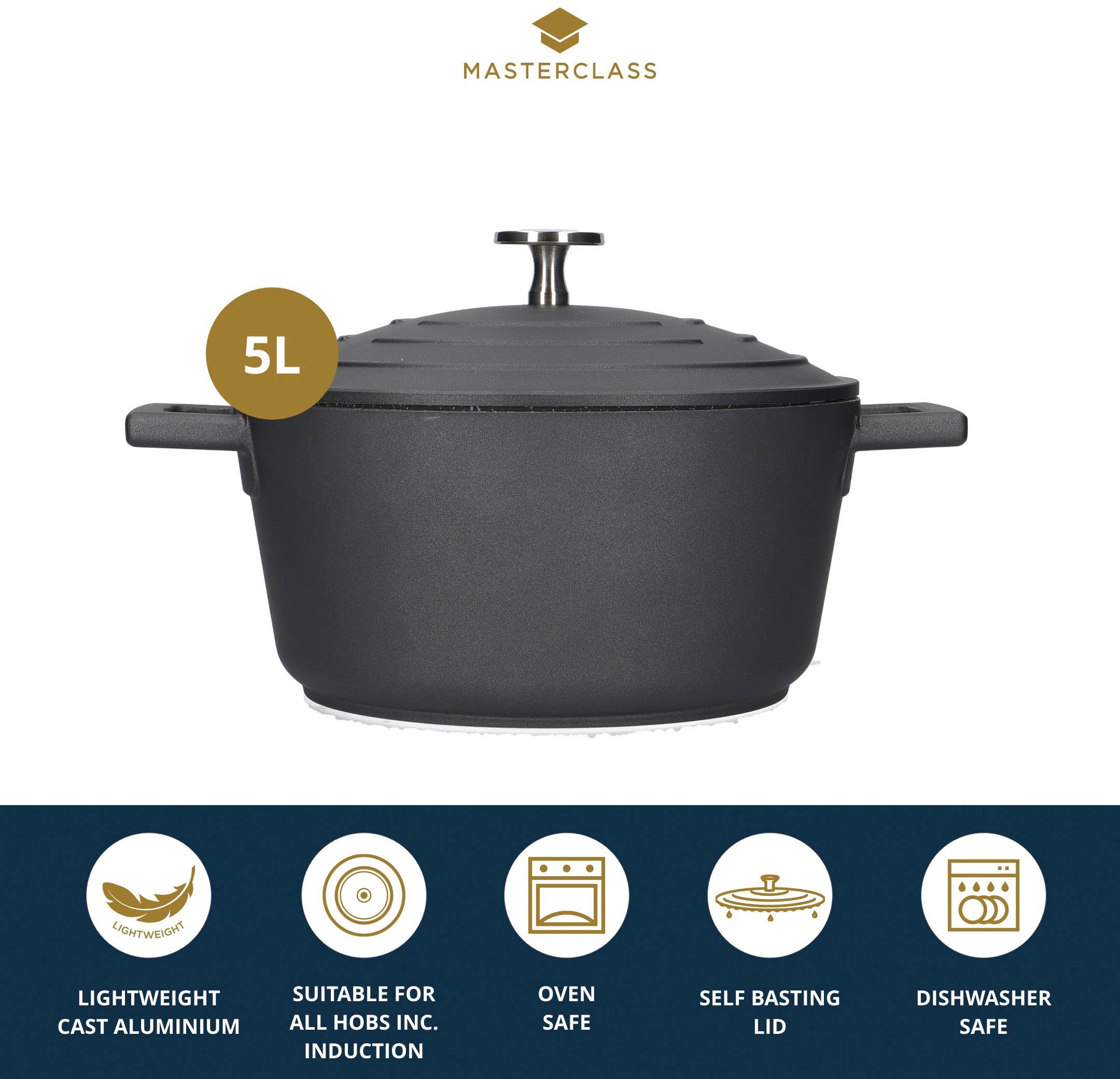 MasterClass Induction Aluminium 28cm Casserole Dish