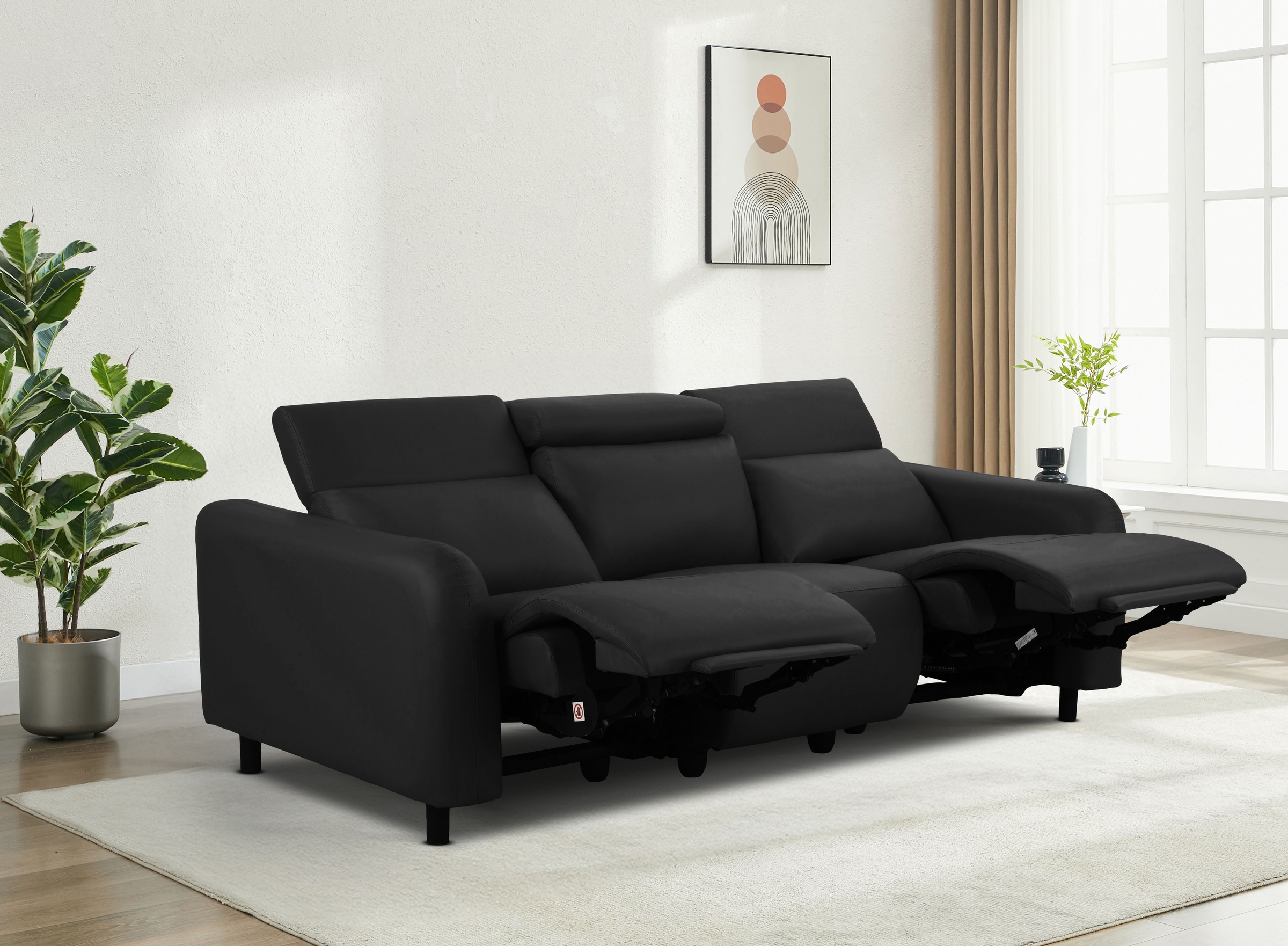 Home affaire 3-Sitzer »SKAANE Kunstleder, Sofa mit manueller-u. elektrischer Relaxfunktion«, Relax-Funktion in 2 Sitzen, Kopfteilverstellung, Federkernpolsterung