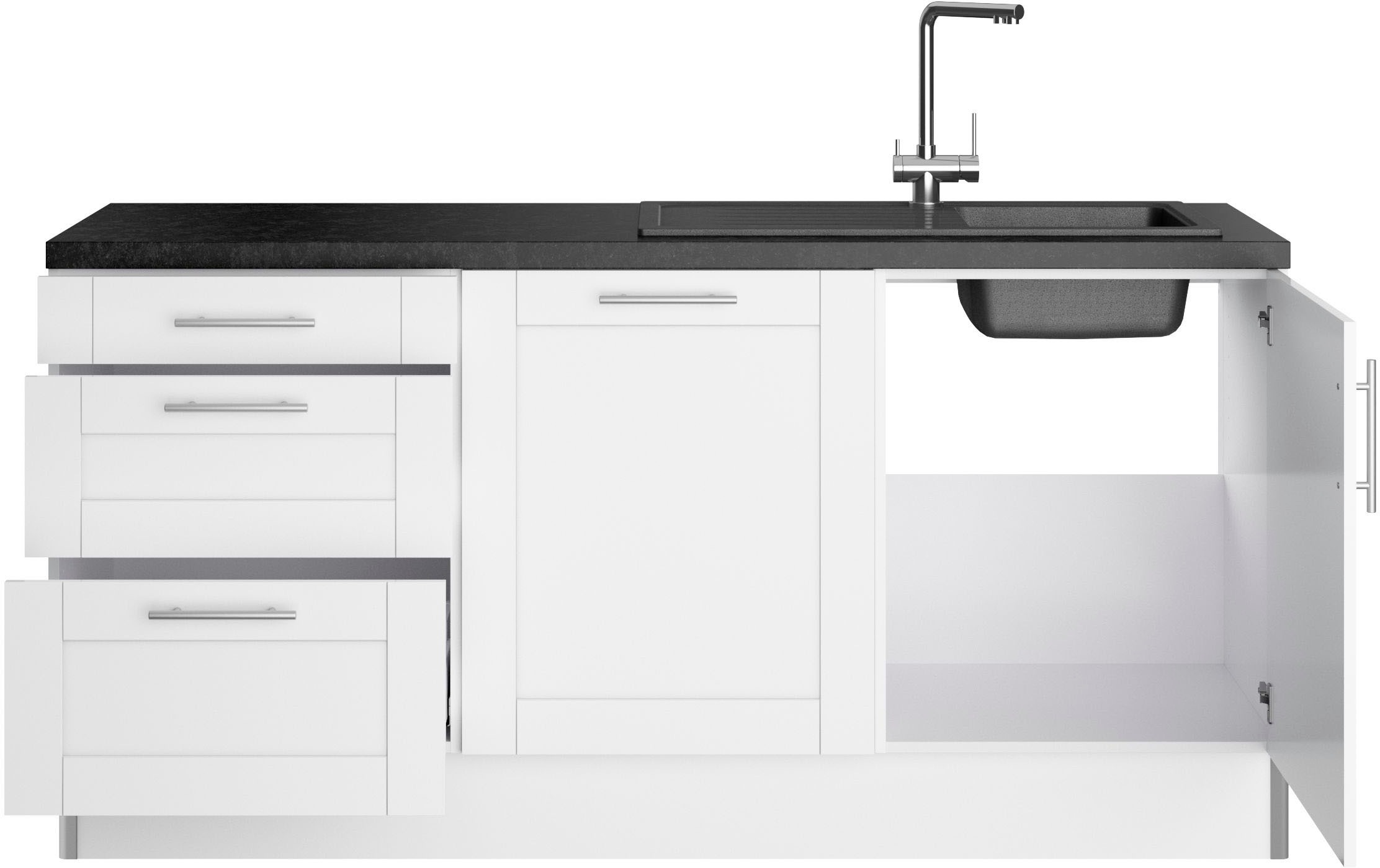 OPTIFIT Küche »Ahus«, 180 cm breit, wahlw.mit E-Geräten, Soft Close Funktion, MDF Fronten