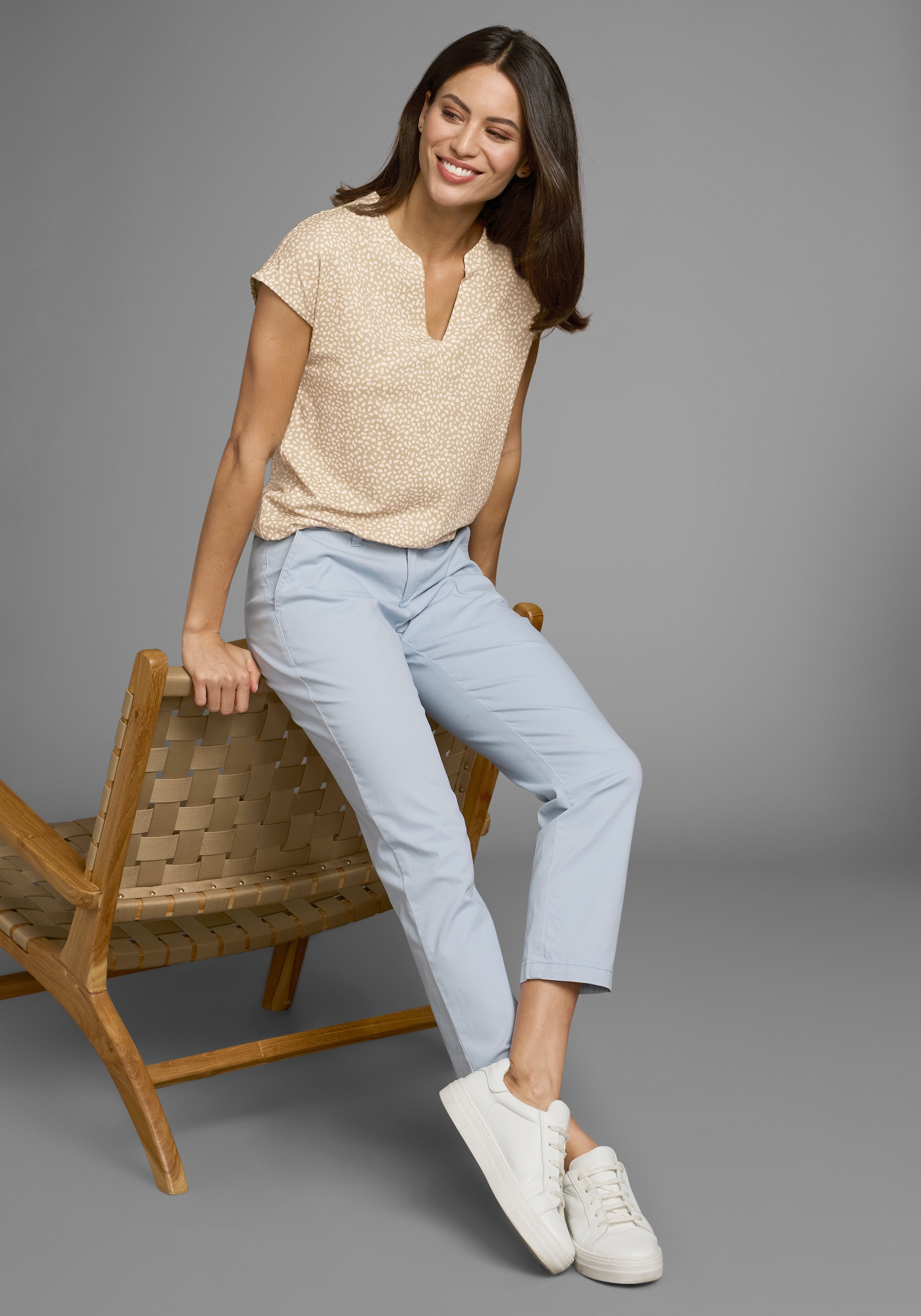 Laura Scott Print-Shirt, mit elastischem Saum - NEUE KOLLEKTION