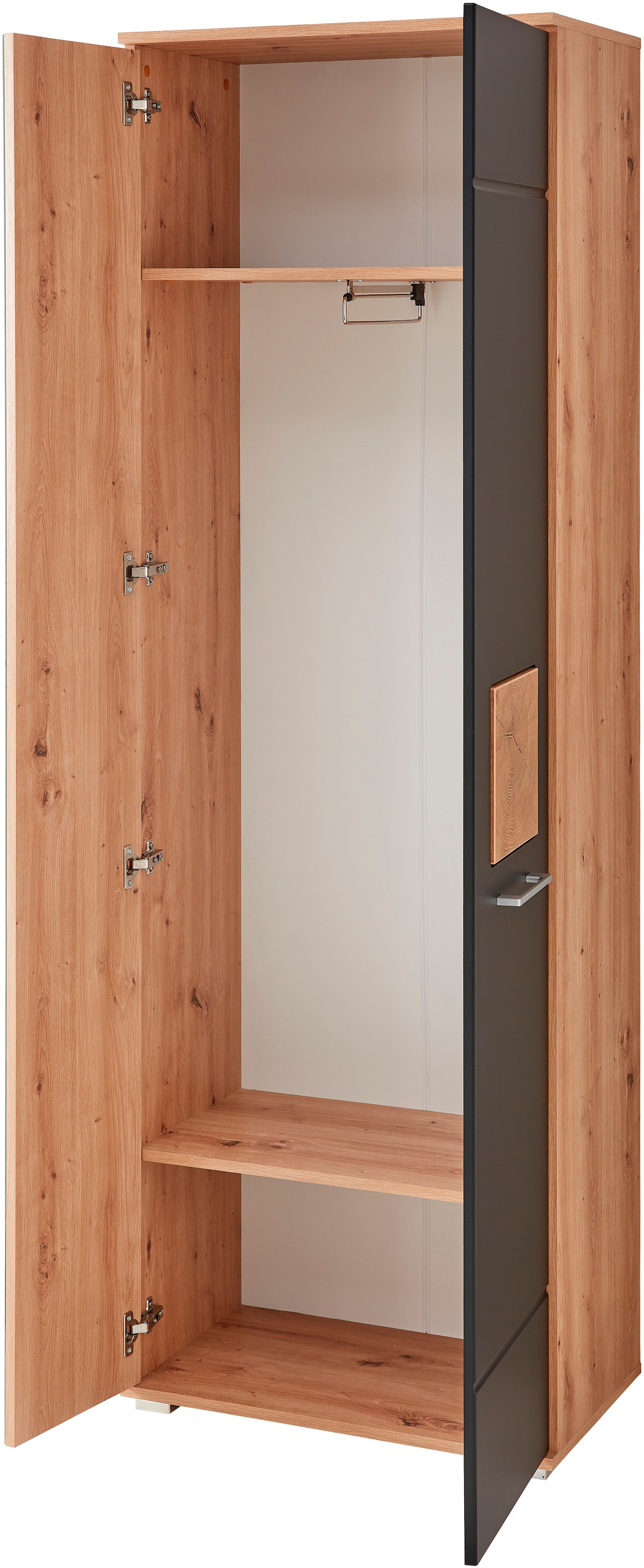 Innostyle Garderobenschrank »Fun Garderobenschrank, 65x195x38cm (B/H/T)«, (1 St.), 2 türig, 3 Einlegeböden, Softclose, ABS Kantenschutz