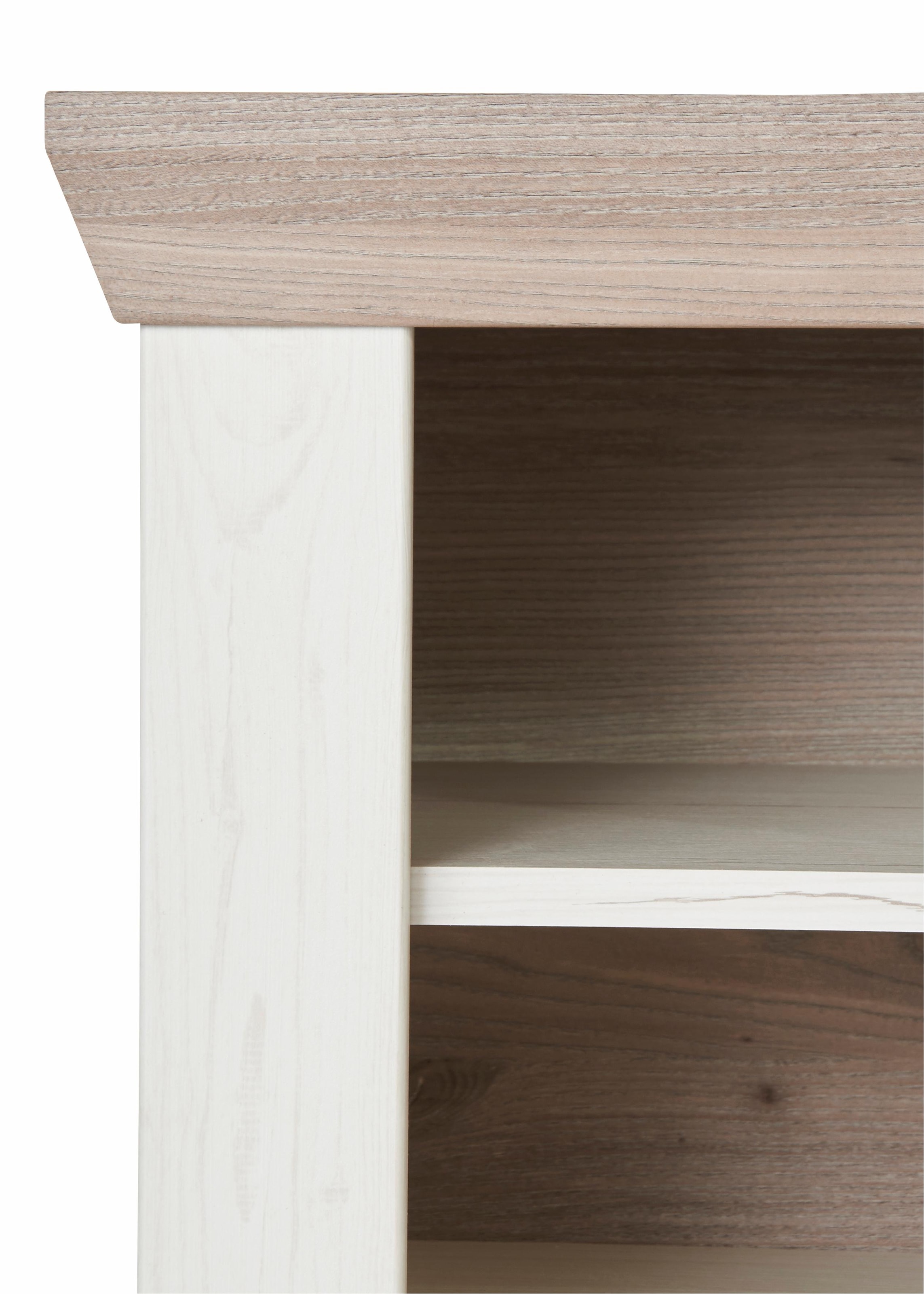 set one by Musterring Highboard »York«, Typ 16, mit Holztüren und Schubkasten, Beleuchtung optional, B 105 cm