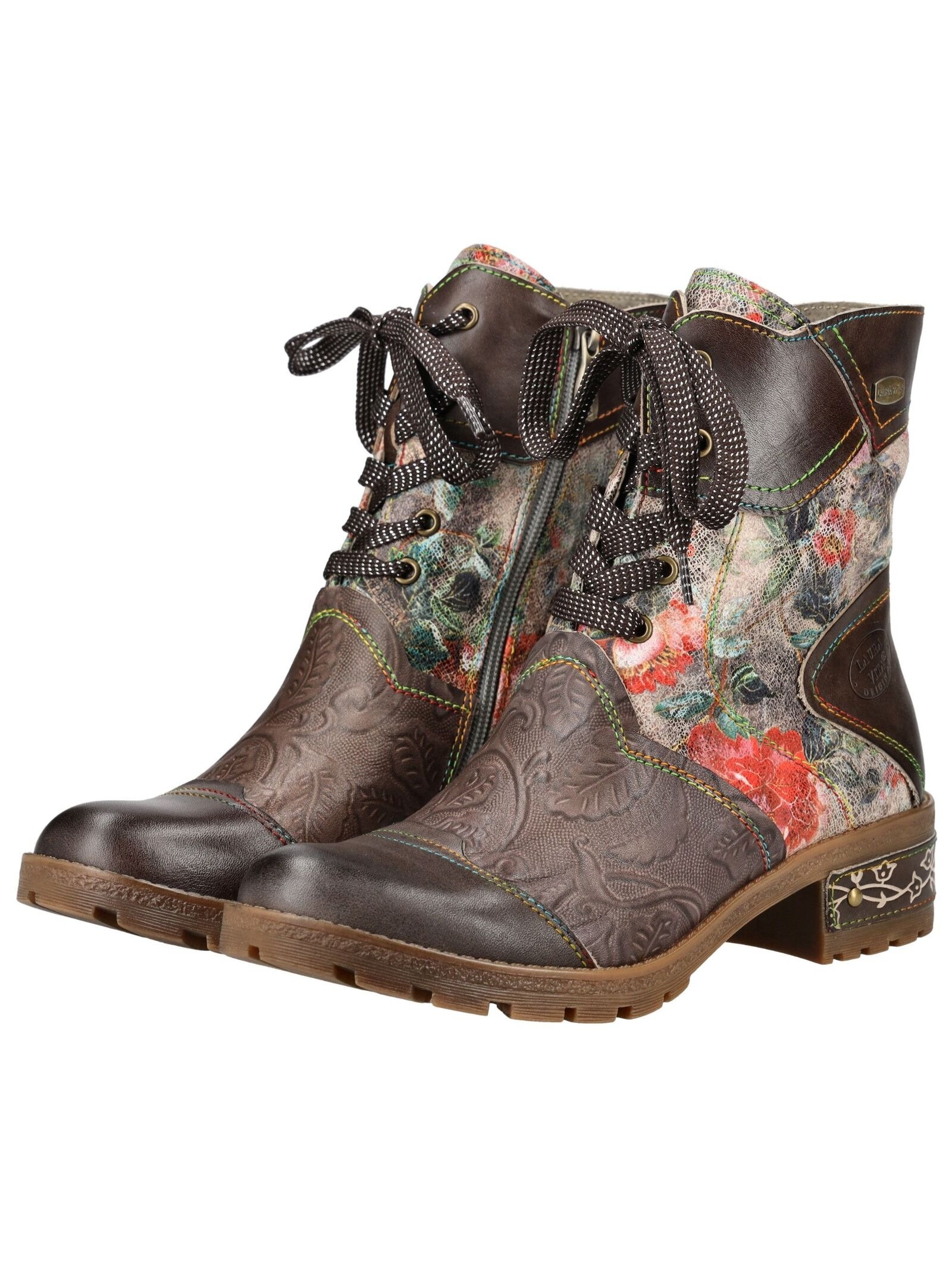 LAURA VITA Schnürstiefelette »LAURA VITA Stiefelette Lederimitat/Textil«
