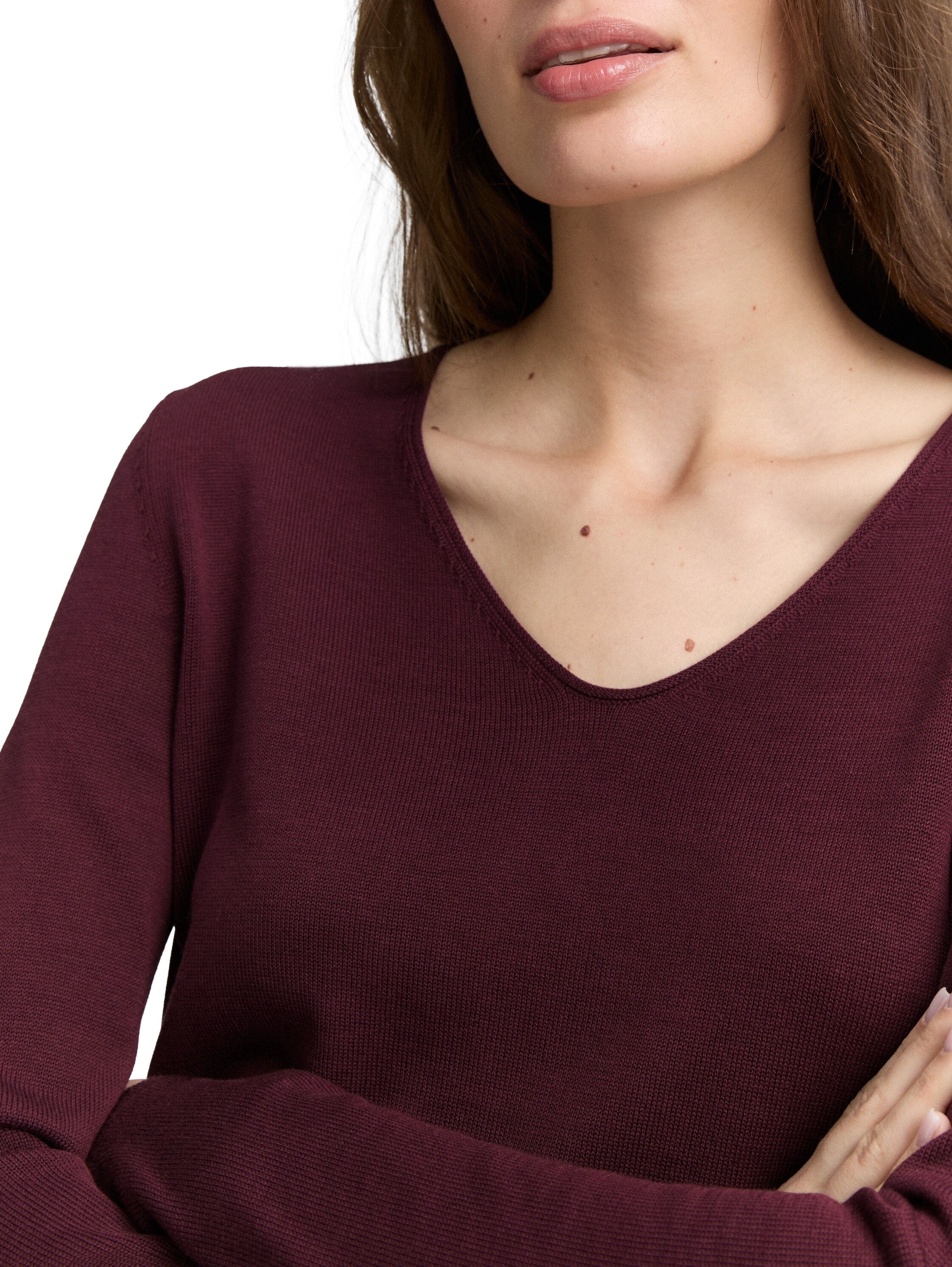 TOM TAILOR V-Ausschnitt-Pullover, mit V-Ausschnitt