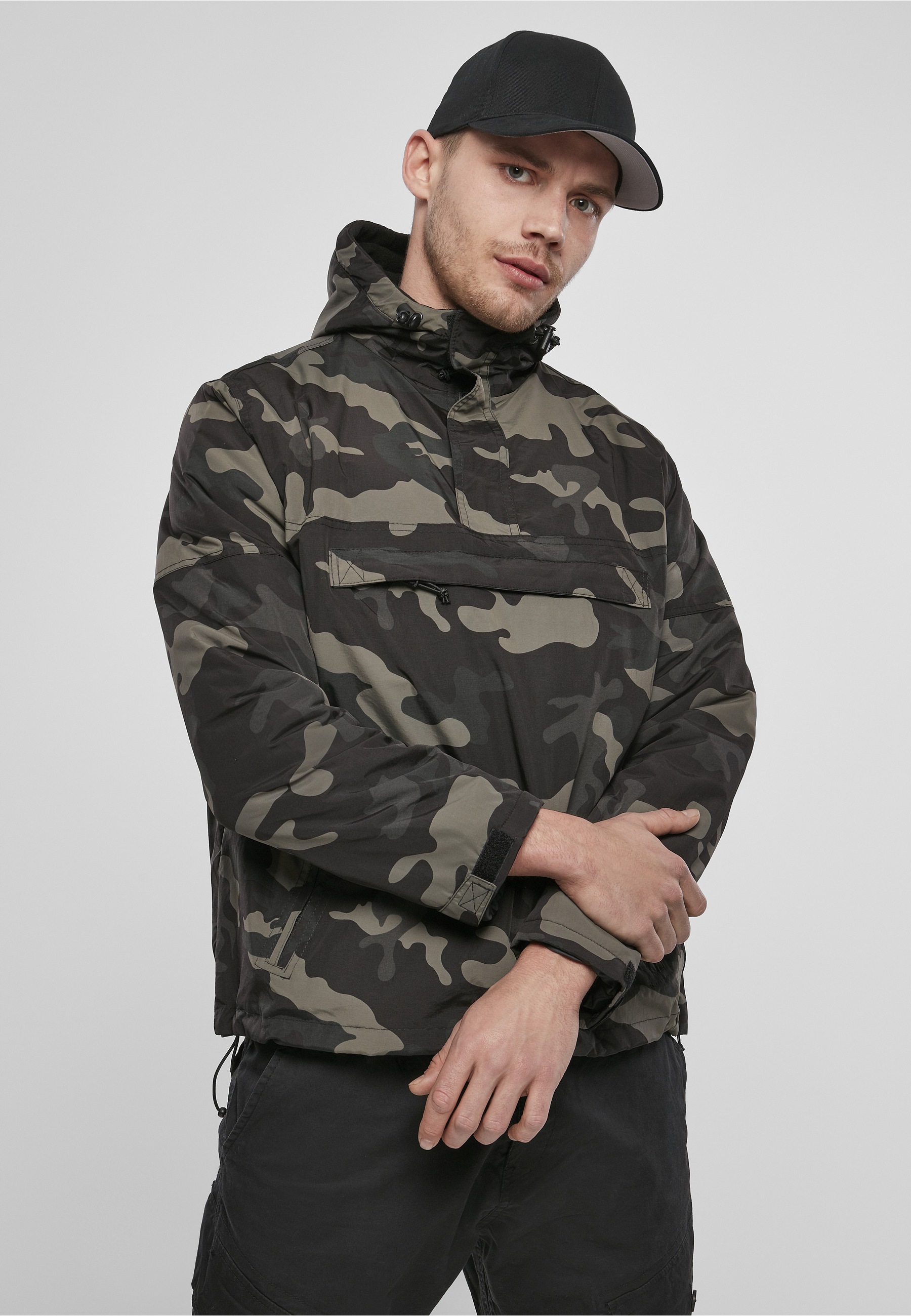Brandit Anorak »Brandit Herren Fleece Pull Over Windbreaker« 1 Stk. tlg. mit Kapuze