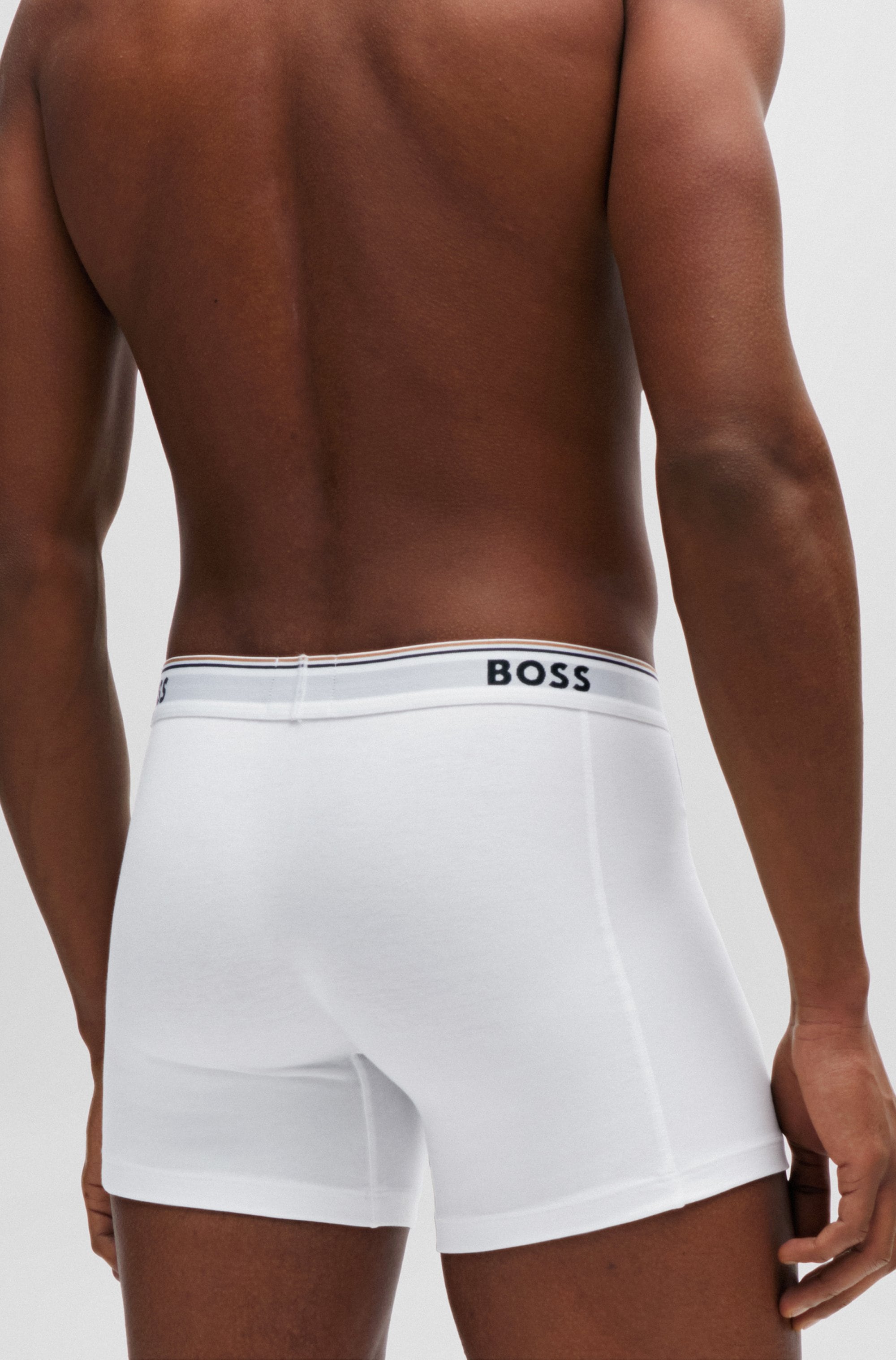 BOSS Langer Boxer »Brief 3 PACK«, mit farblich passendem Webbund