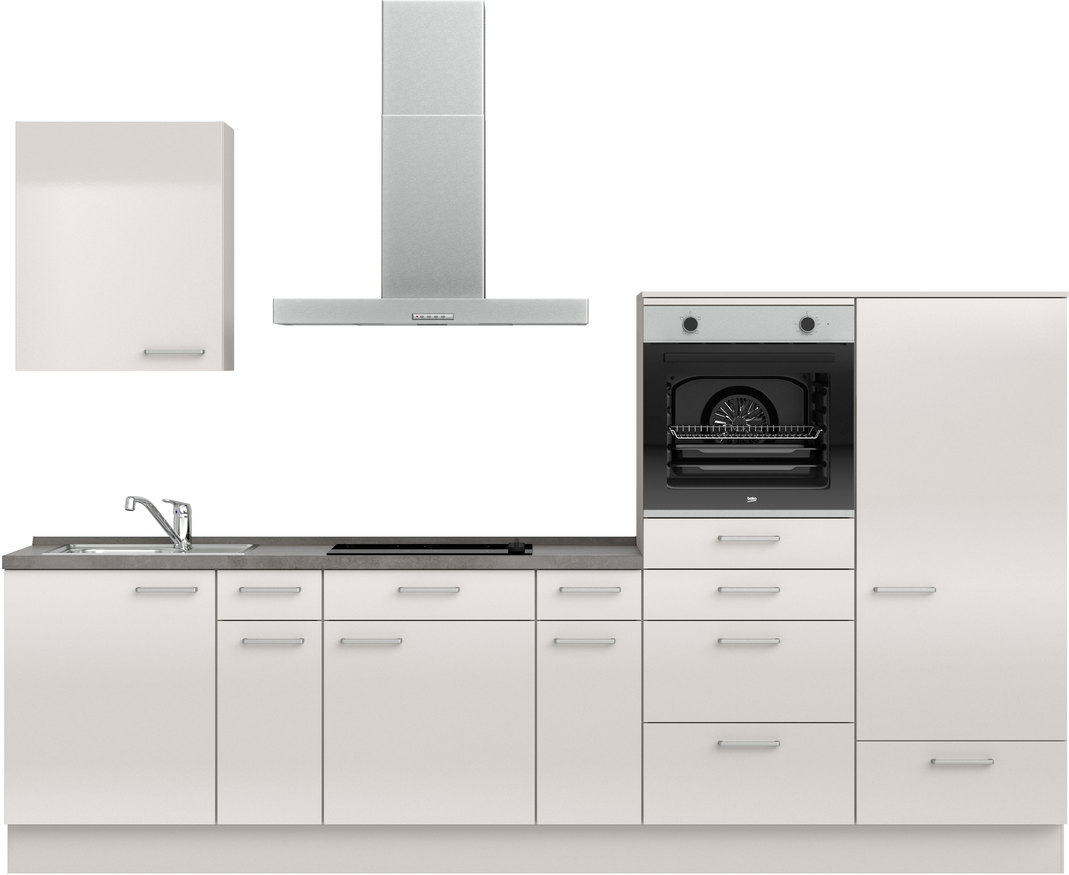 nobilia Küchenzeile ""Flash I", NEU: individuell anpassbar mit gratis Profi-Beratung" vormontiert, Breite 300 cm, Ausrichtung wählbar, wahlw. mit E-Geräten
