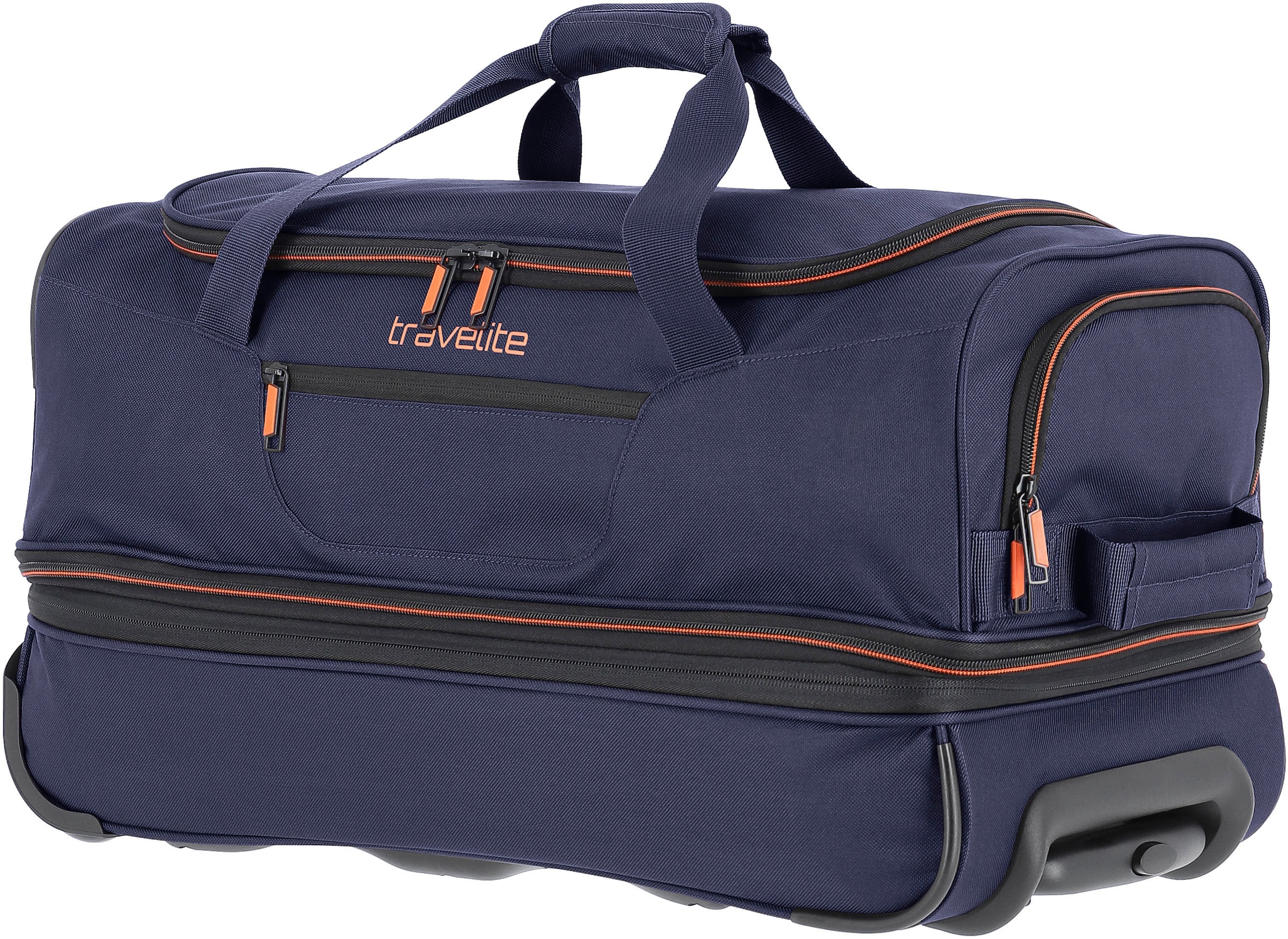 travelite Reisetasche »Basics, 55 cm, marine/orange«, mit Rollen online  kaufen | BAUR