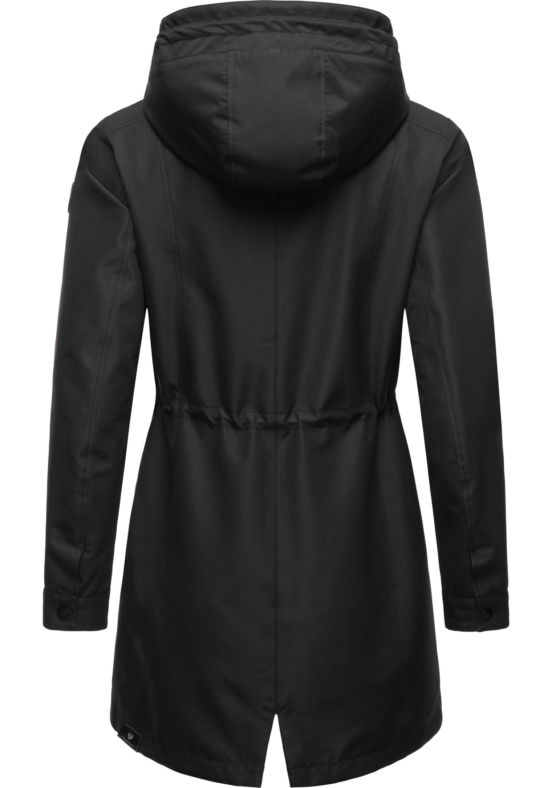 Thumbnail - Ragwear Regenmantel "Begonia", Wasserdichter Damen Übergangsmantel mit großer Kapuze