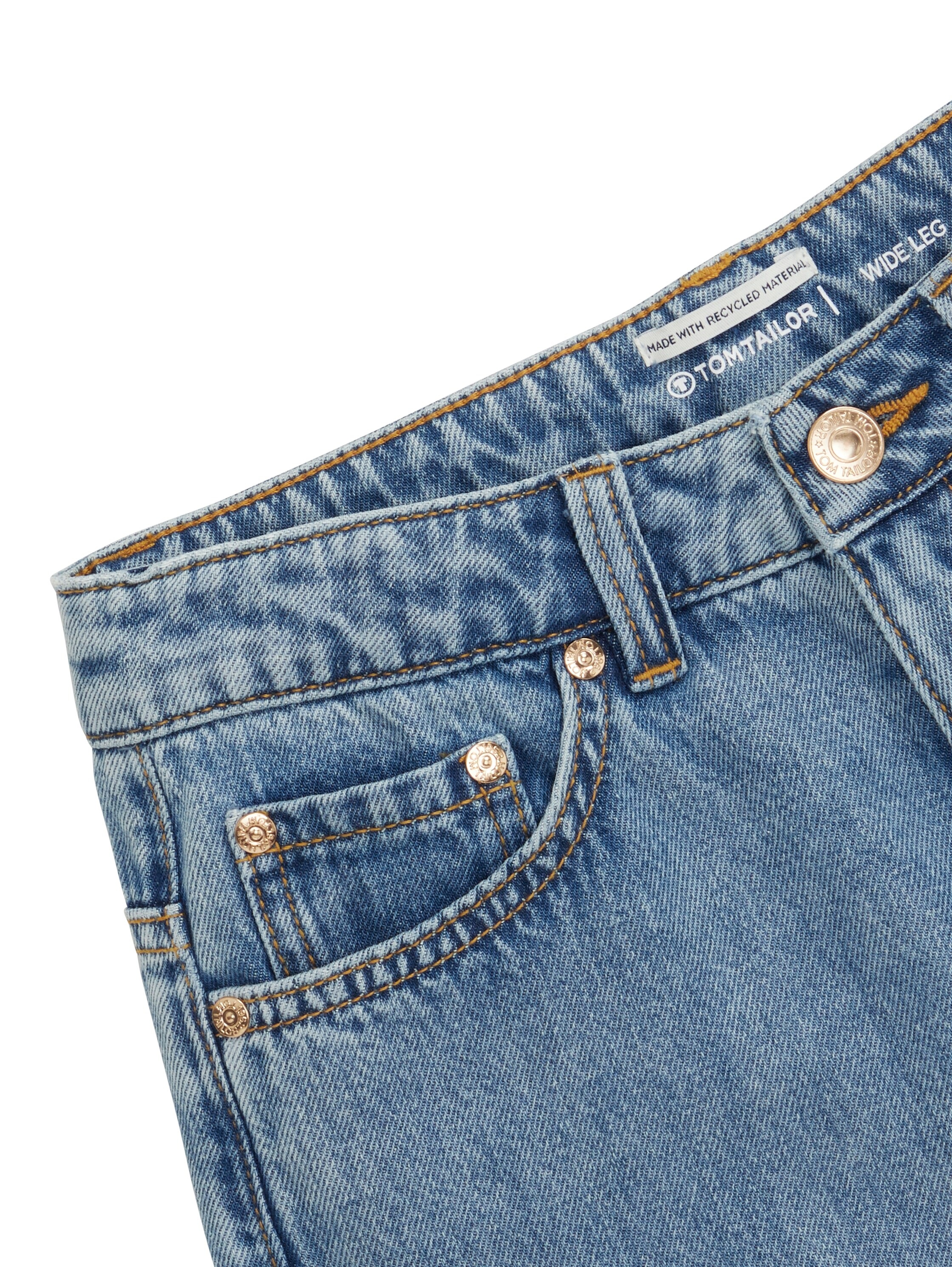 Tom Tailor Jean 1041068 Wide Fit Mid Stone Bright Blue Denim 134 cm Filles 3