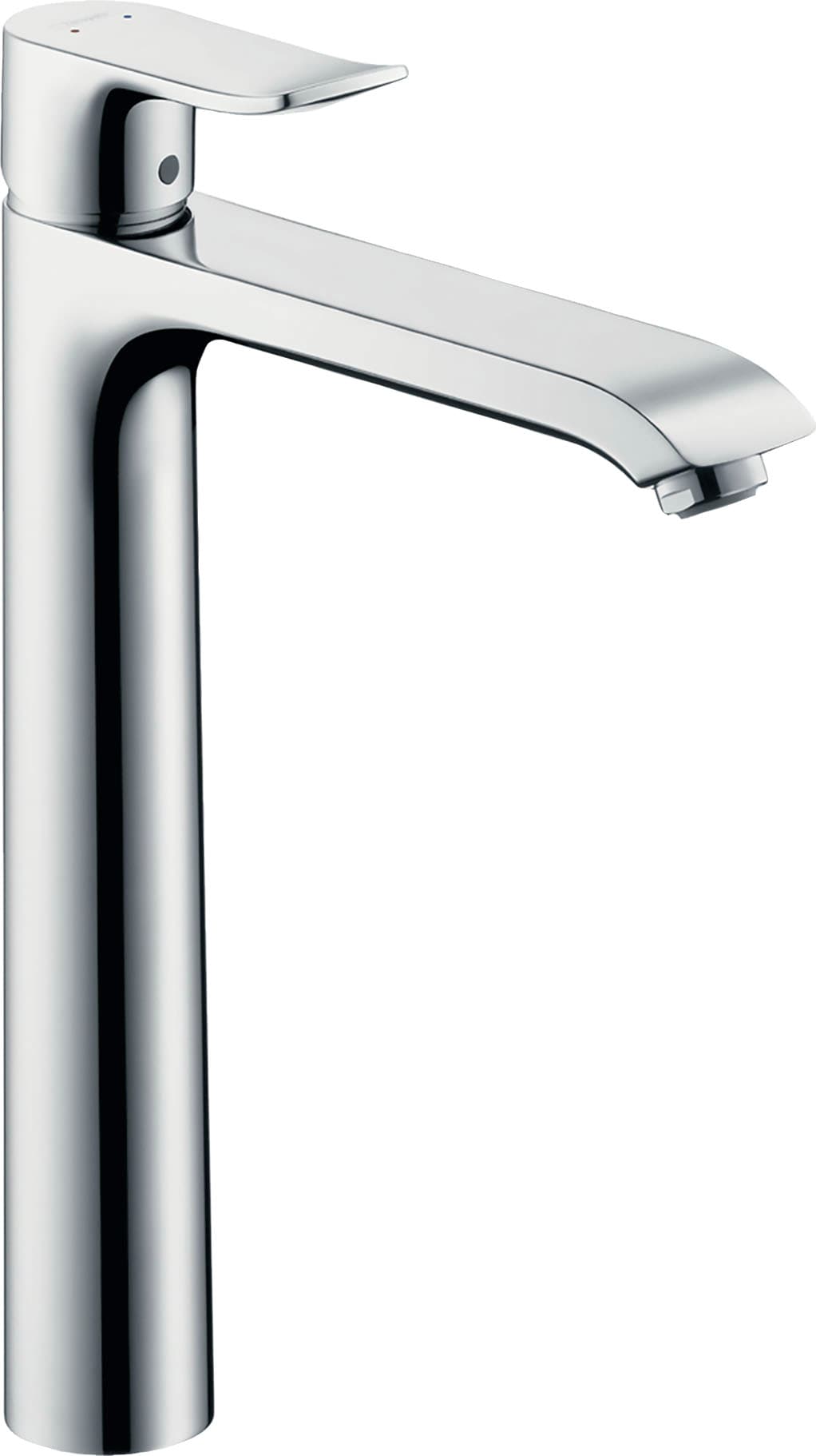 hansgrohe Waschtischarmatur "Metris", 26cm, für Aufsatzwaschtische mit Zugstangen-Ablaufgarnitur, chrom