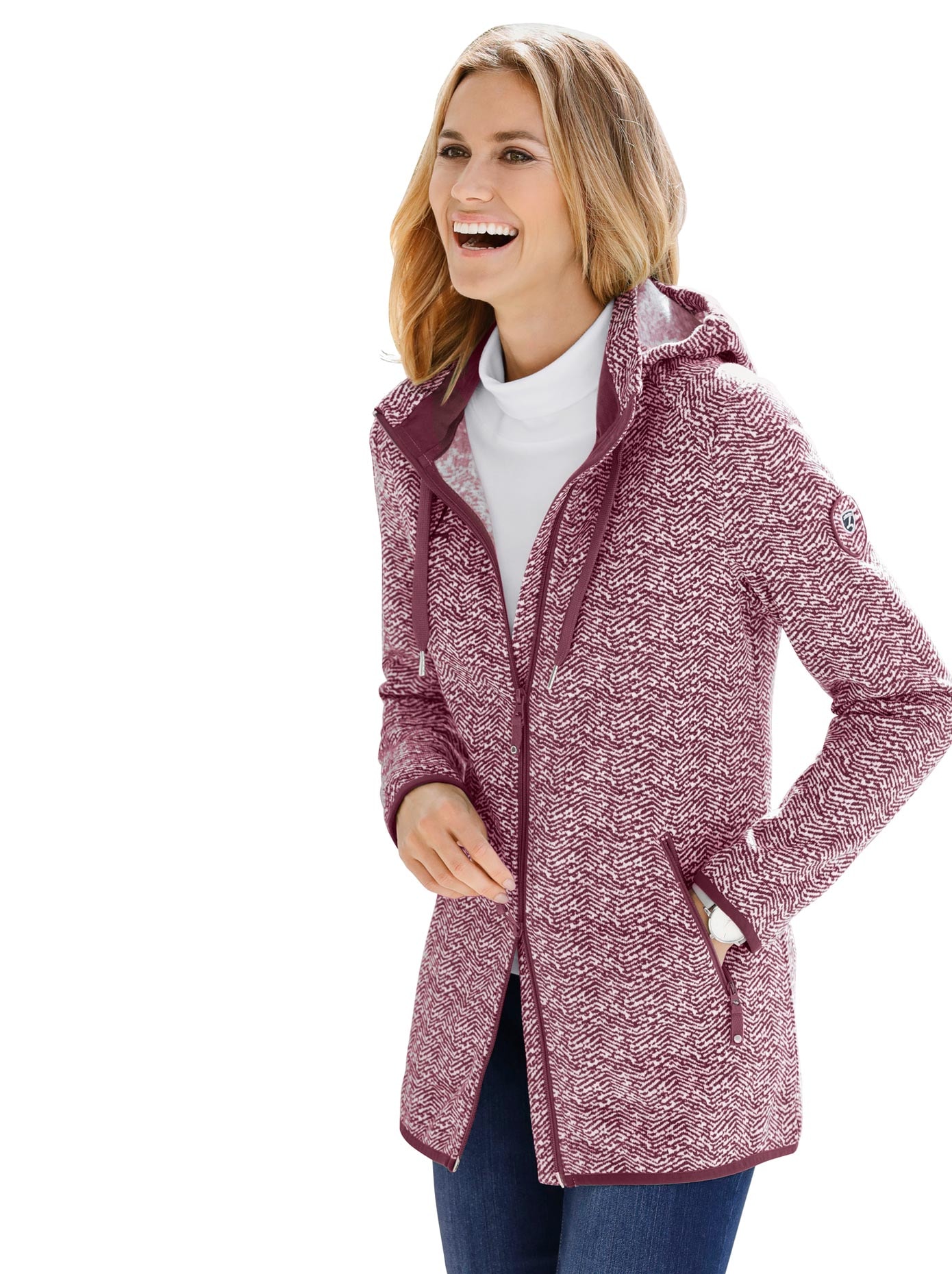 Kapuzenfleecejacke BAUR bestellen Looks Casual für |