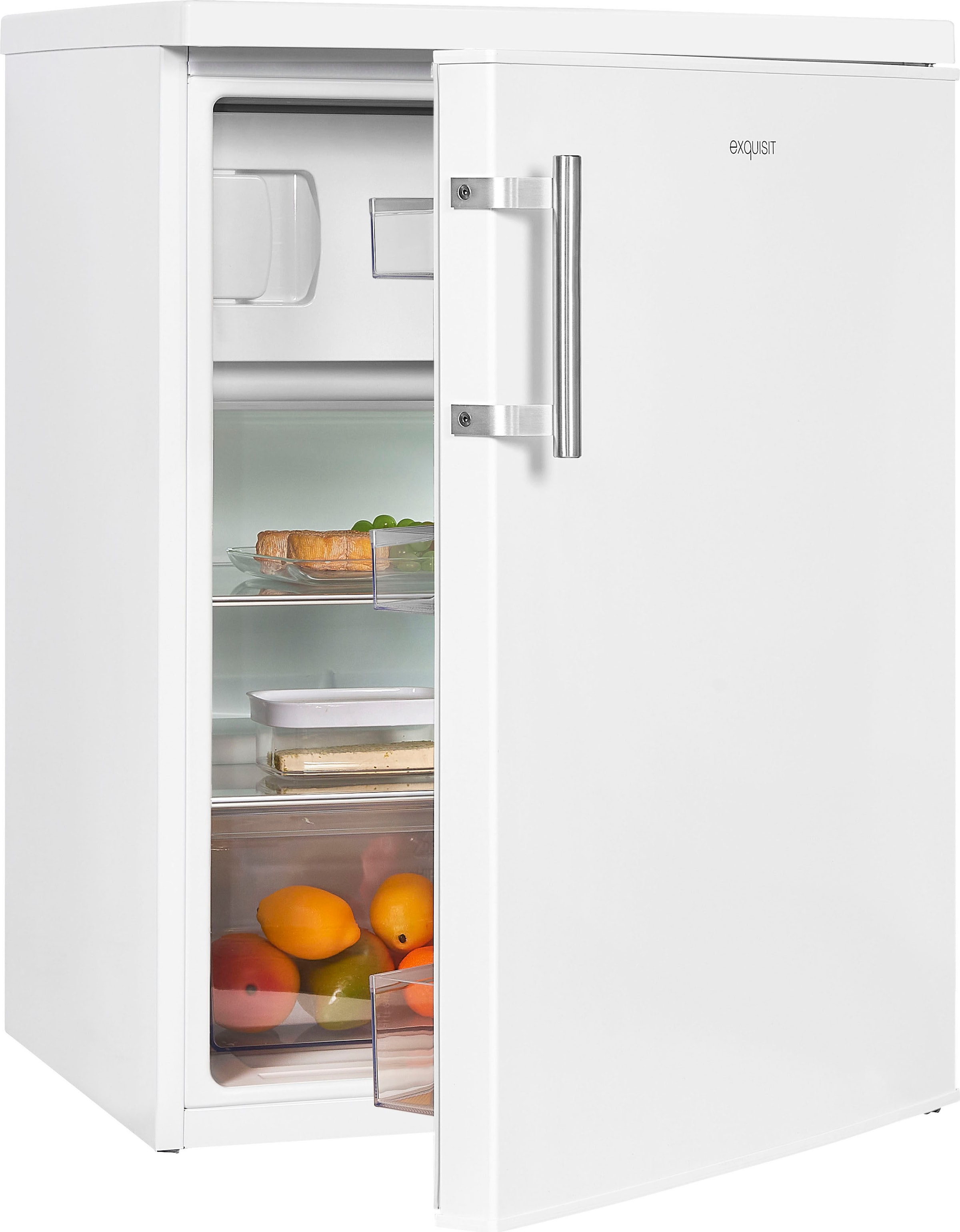exquisit Kühlschrank, KS18-4-H-170D weiss, 85,0 cm hoch, 60,0 cm breit, Energieeffizienzklasse D, 136 Liter Nutzinhalt, 4 Sterne Gefrieren