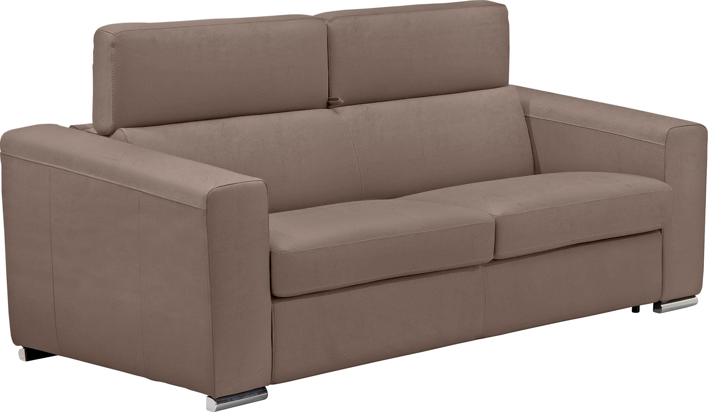 Egoitaliano Schlafsofa »Cabiria, Design und super Sitz- und Liegekomfort«, Sofa inkl. Schlaffunktion, Kopfteile verstellbar, mit Metallfüßen